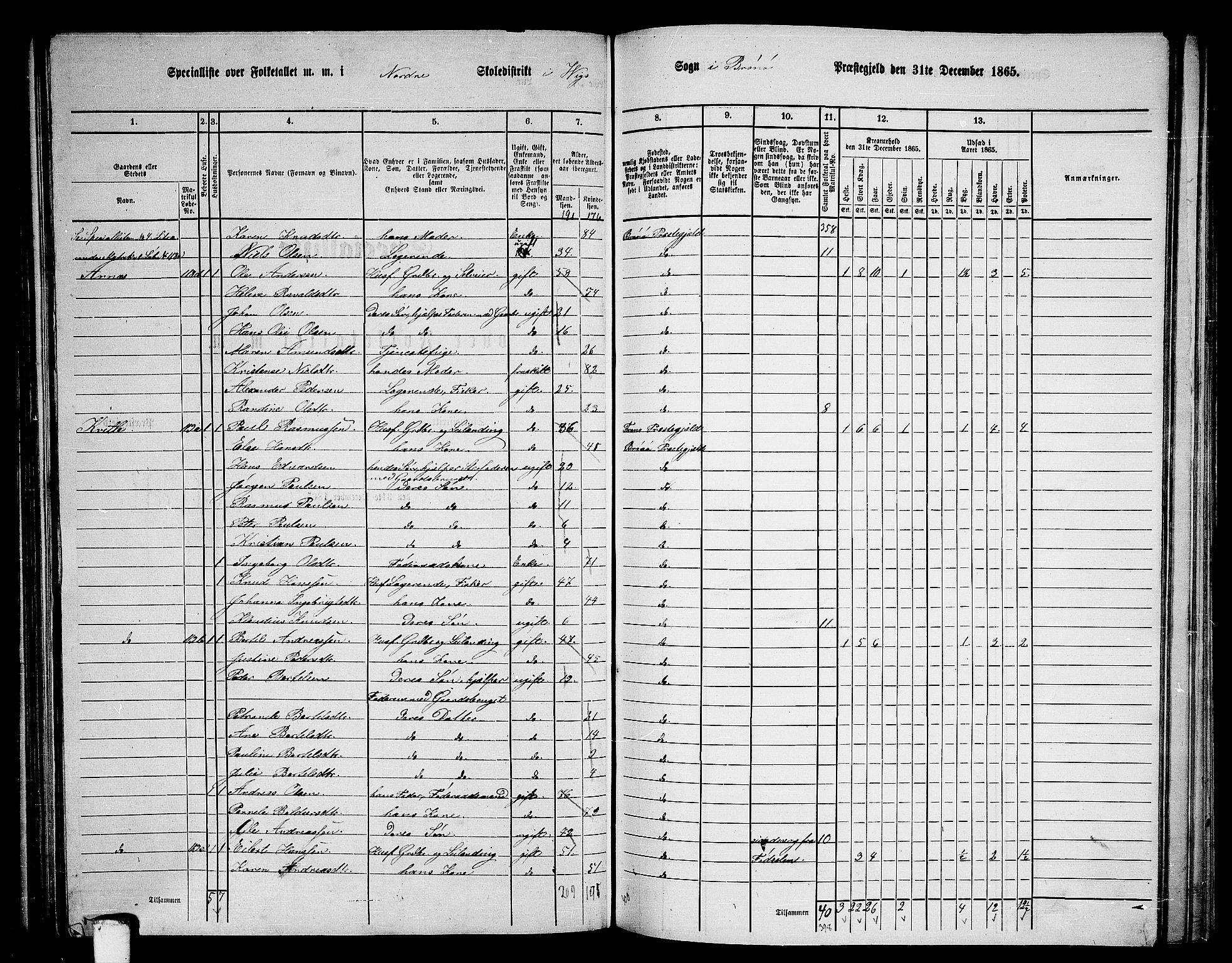 RA, Folketelling 1865 for 1814P Brønnøy prestegjeld, 1865, s. 87