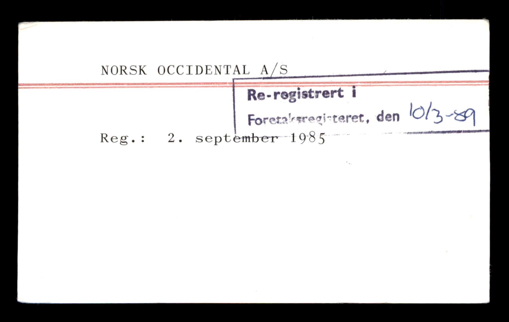 Oslo byfogd, Handelsregisteret, SAT/A-10867/G/Ga/Gad/L0021: Kartotekkort, Norsk O-Ola, 1890-1990