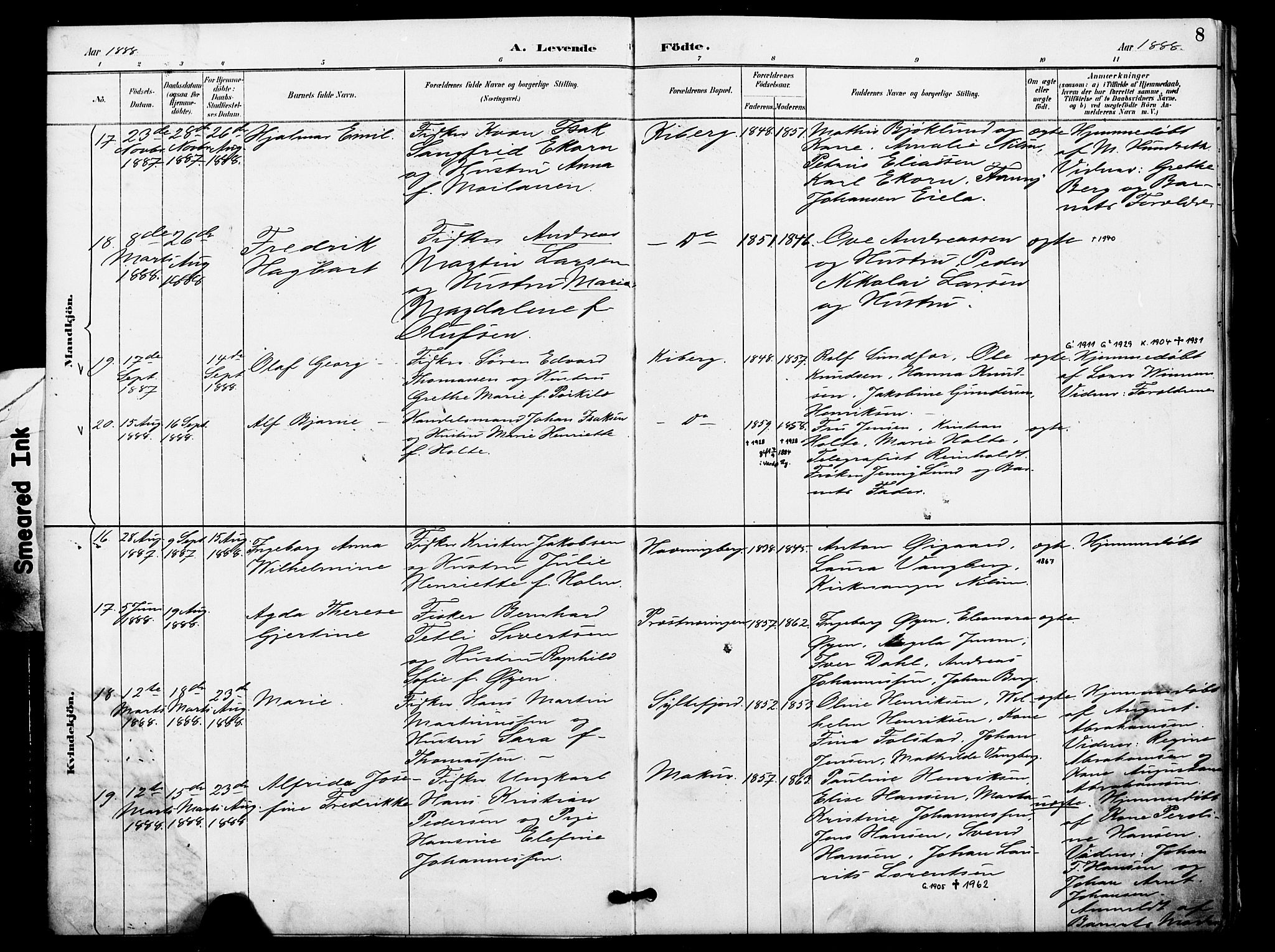 Vardø sokneprestkontor, AV/SATØ-S-1332/H/Ha/L0009kirke: Ministerialbok nr. 9, 1887-1898, s. 8