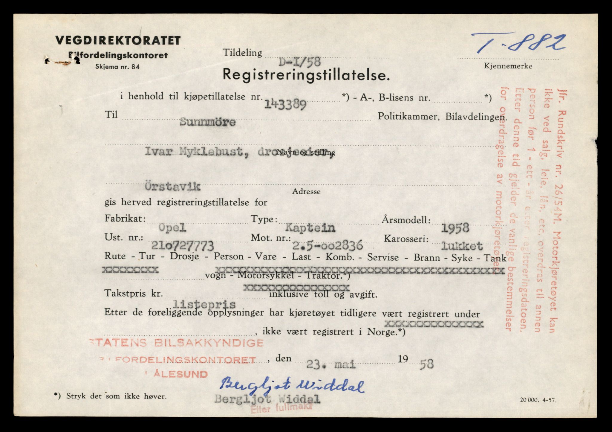 Møre og Romsdal vegkontor - Ålesund trafikkstasjon, AV/SAT-A-4099/F/Fe/L0044: Registreringskort for kjøretøy T 14205 - T 14319, 1927-1998, s. 2515