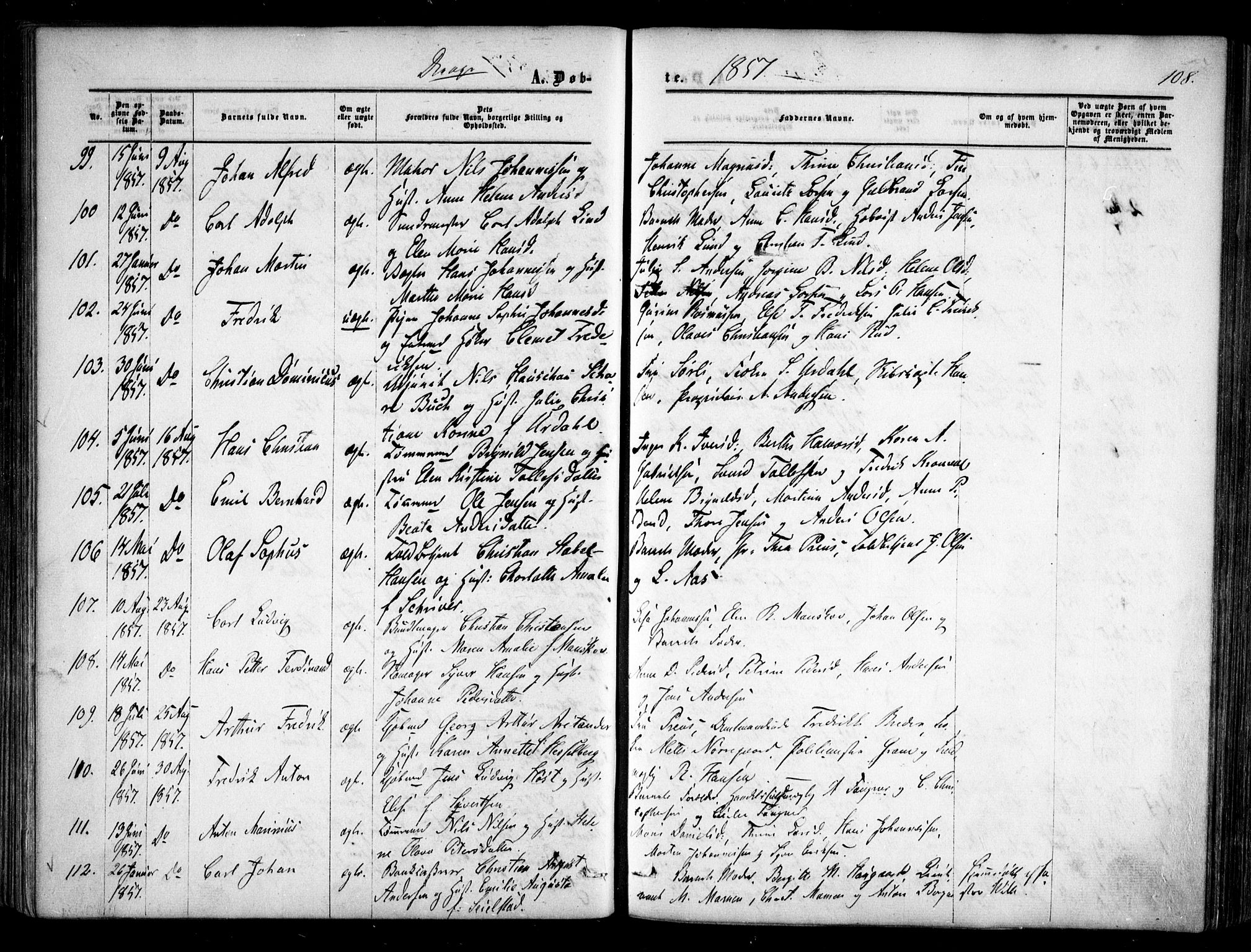 Halden prestekontor Kirkebøker, AV/SAO-A-10909/F/Fa/L0007: Ministerialbok nr. I 7, 1857-1865, s. 108