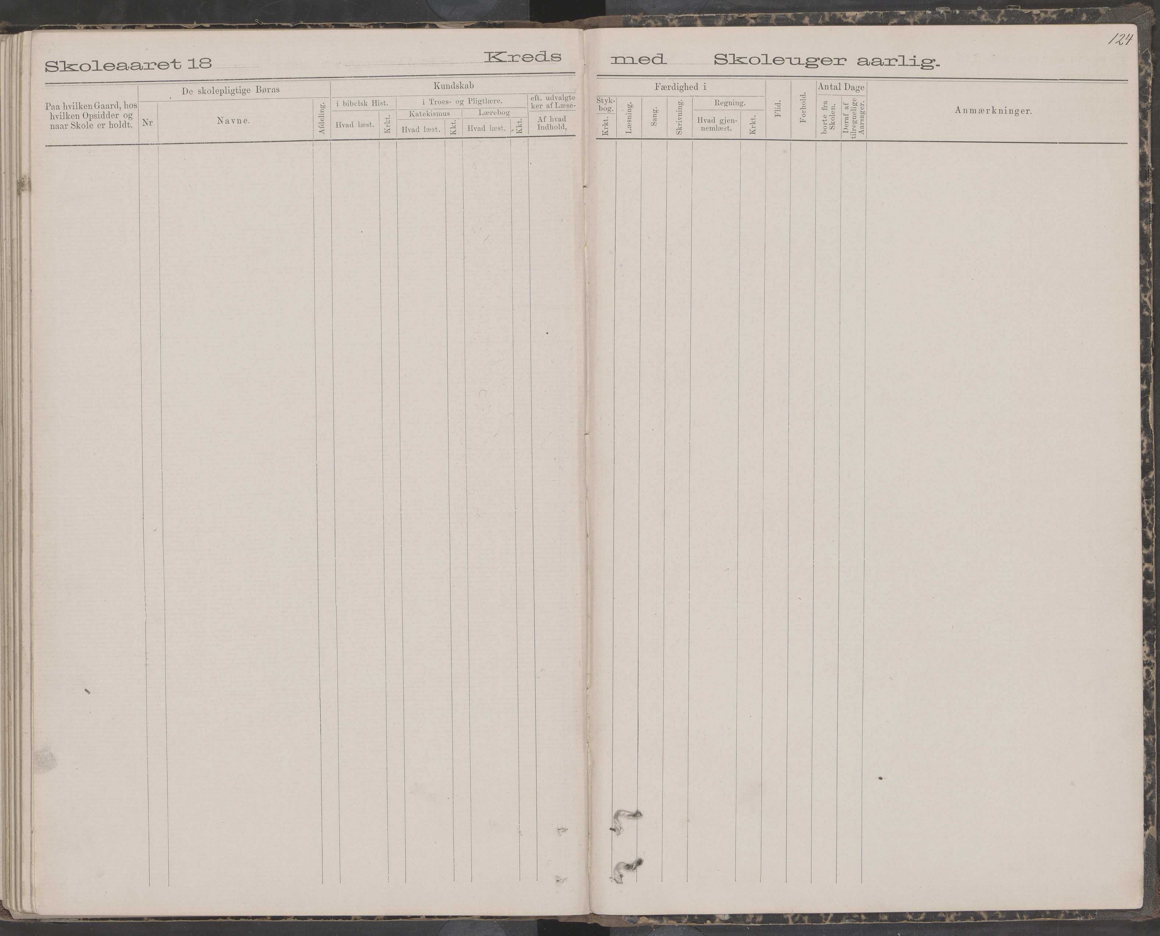 Dønna kommune. Snekkevik skolekrets, AIN/K-18270.510.07/442/L0002: Skoleprotokoll, 1888-1893