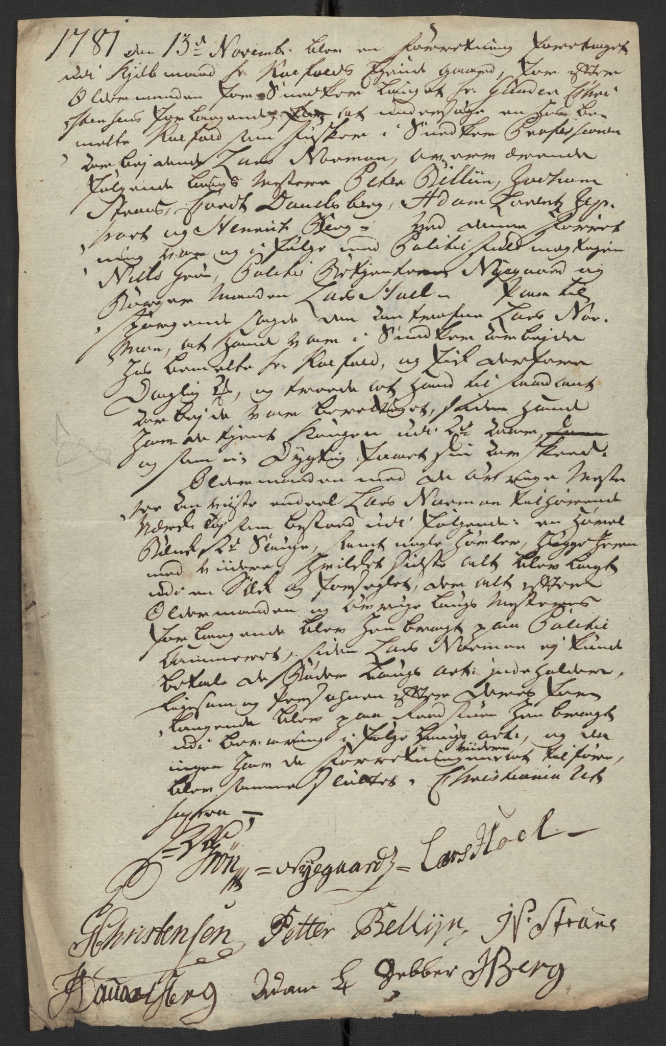 Oslo politidistrikt, AV/SAO-A-10085/D/Da/L0003: Innkomne brev, pro memoria m.v., 1781, s. 95