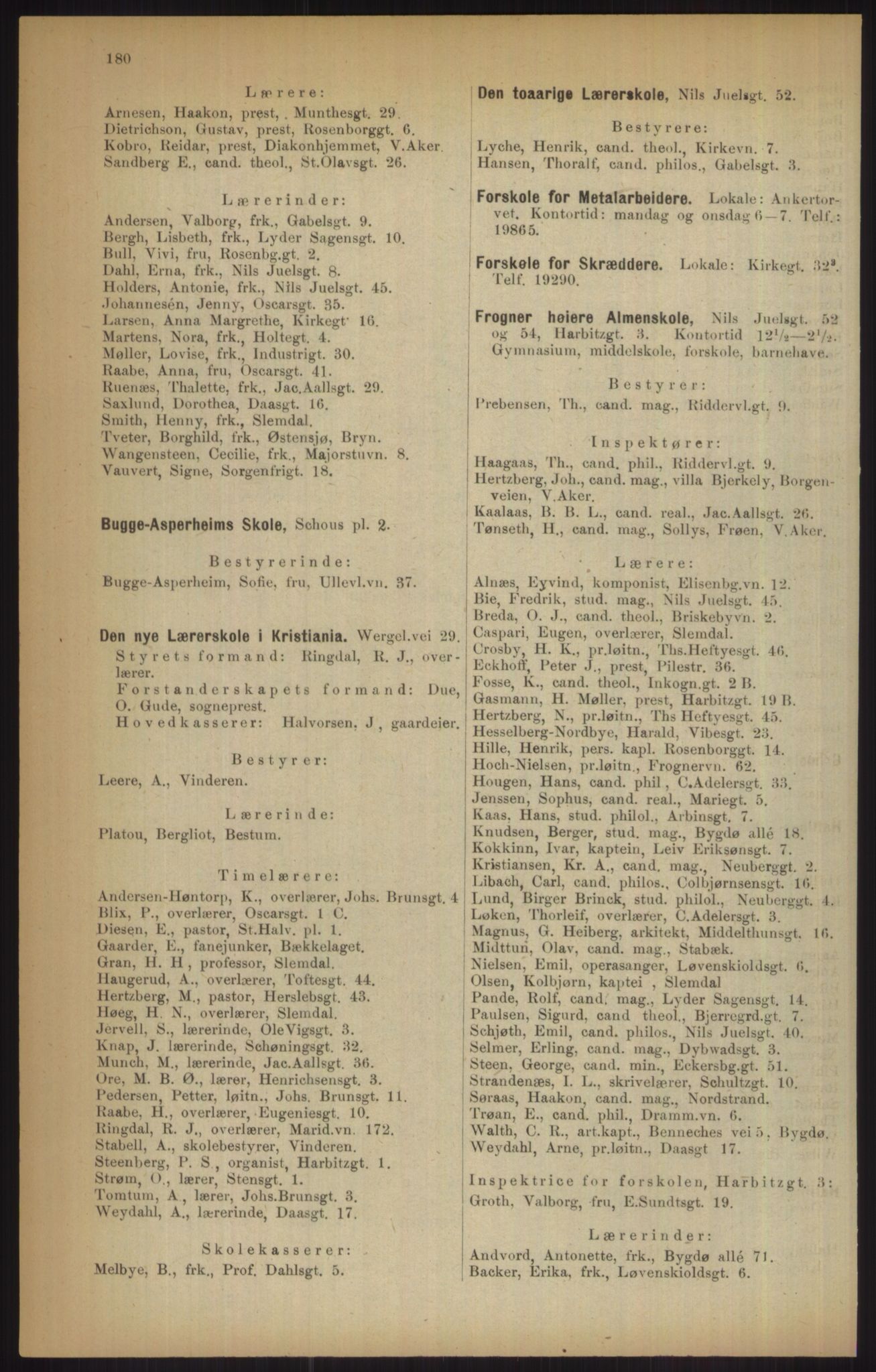 Kristiania/Oslo adressebok, PUBL/-, 1915, s. 180
