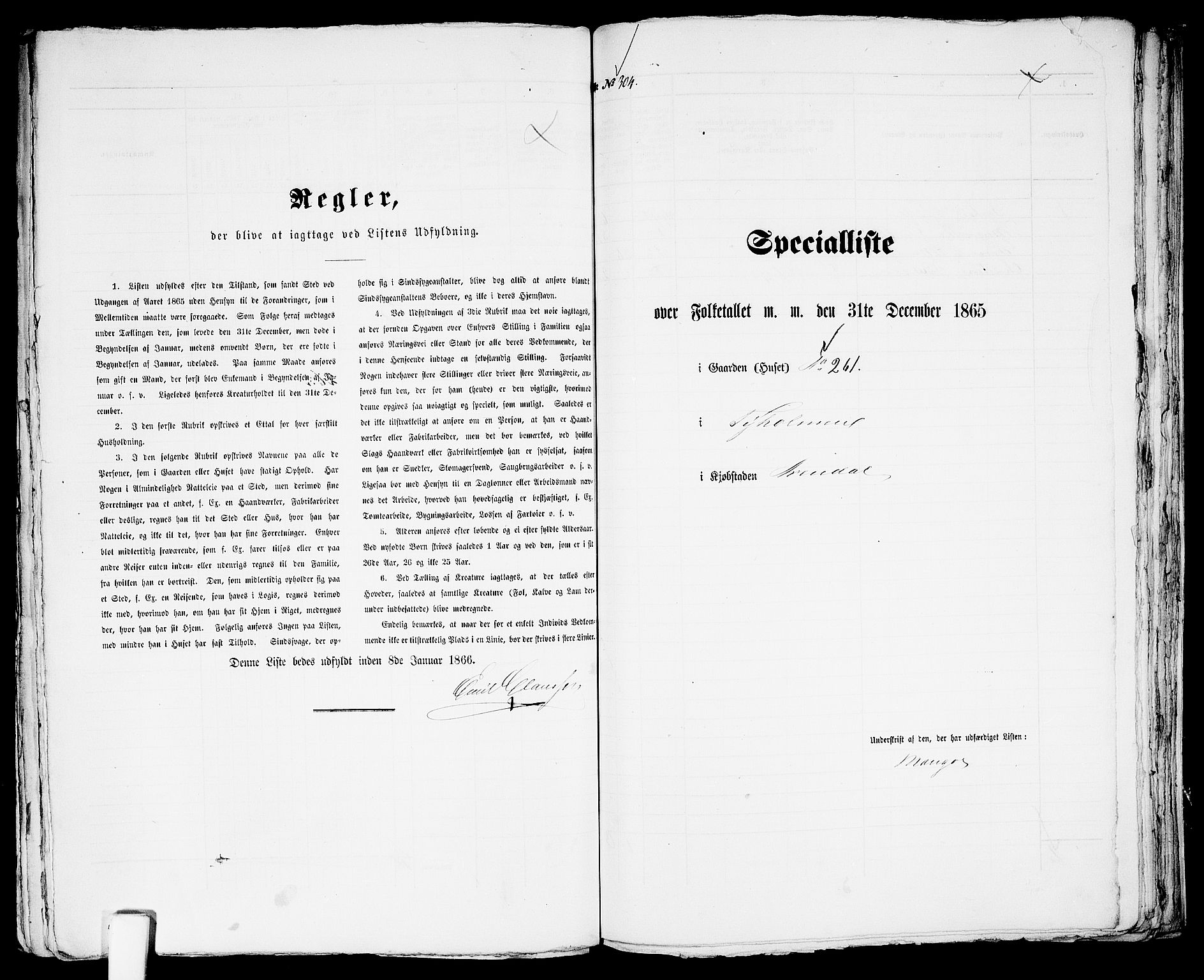 RA, Folketelling 1865 for 0903P Arendal prestegjeld, 1865, s. 616