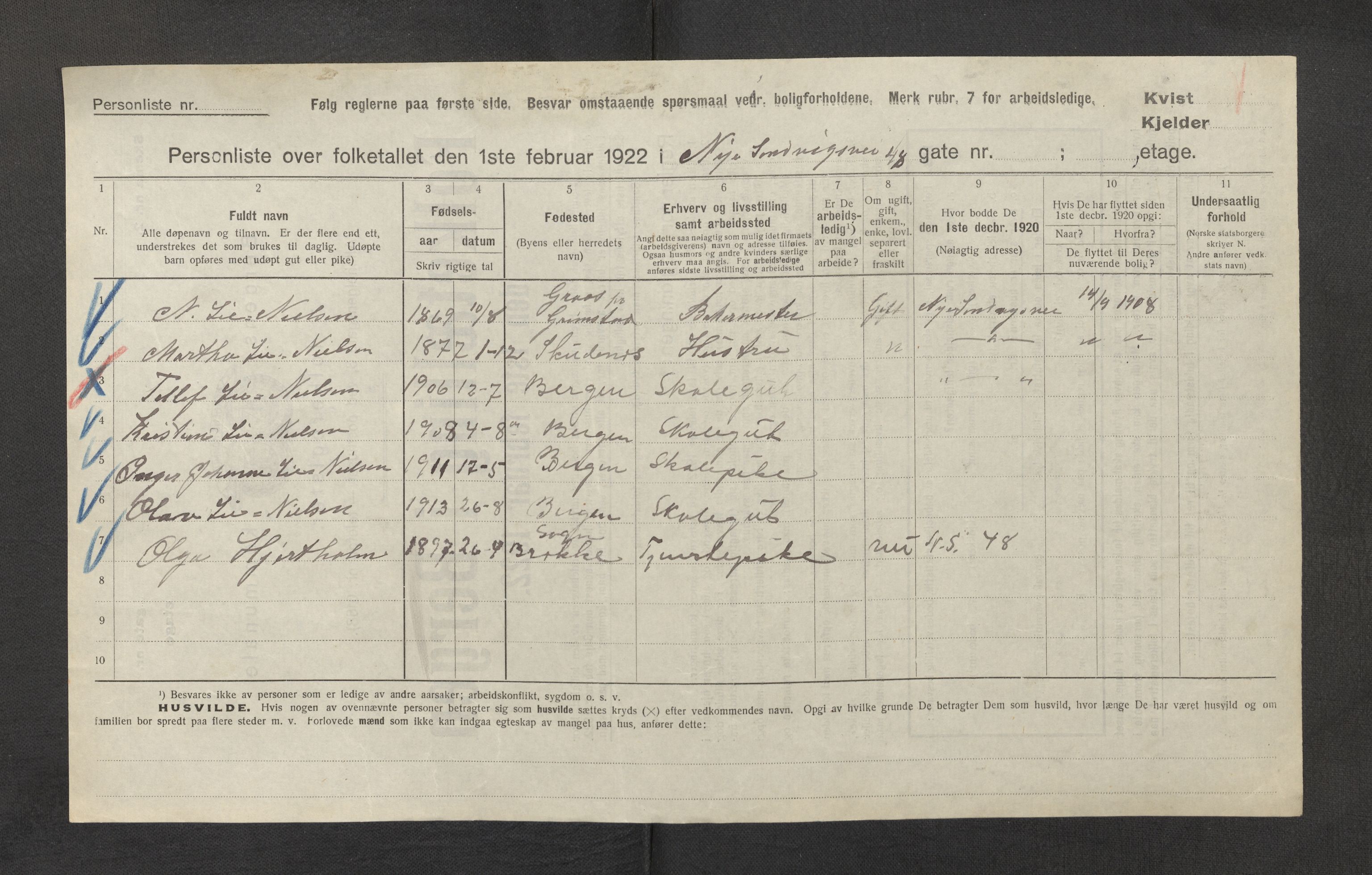 SAB, Kommunal folketelling 1922 for Bergen kjøpstad, 1922, s. 34920