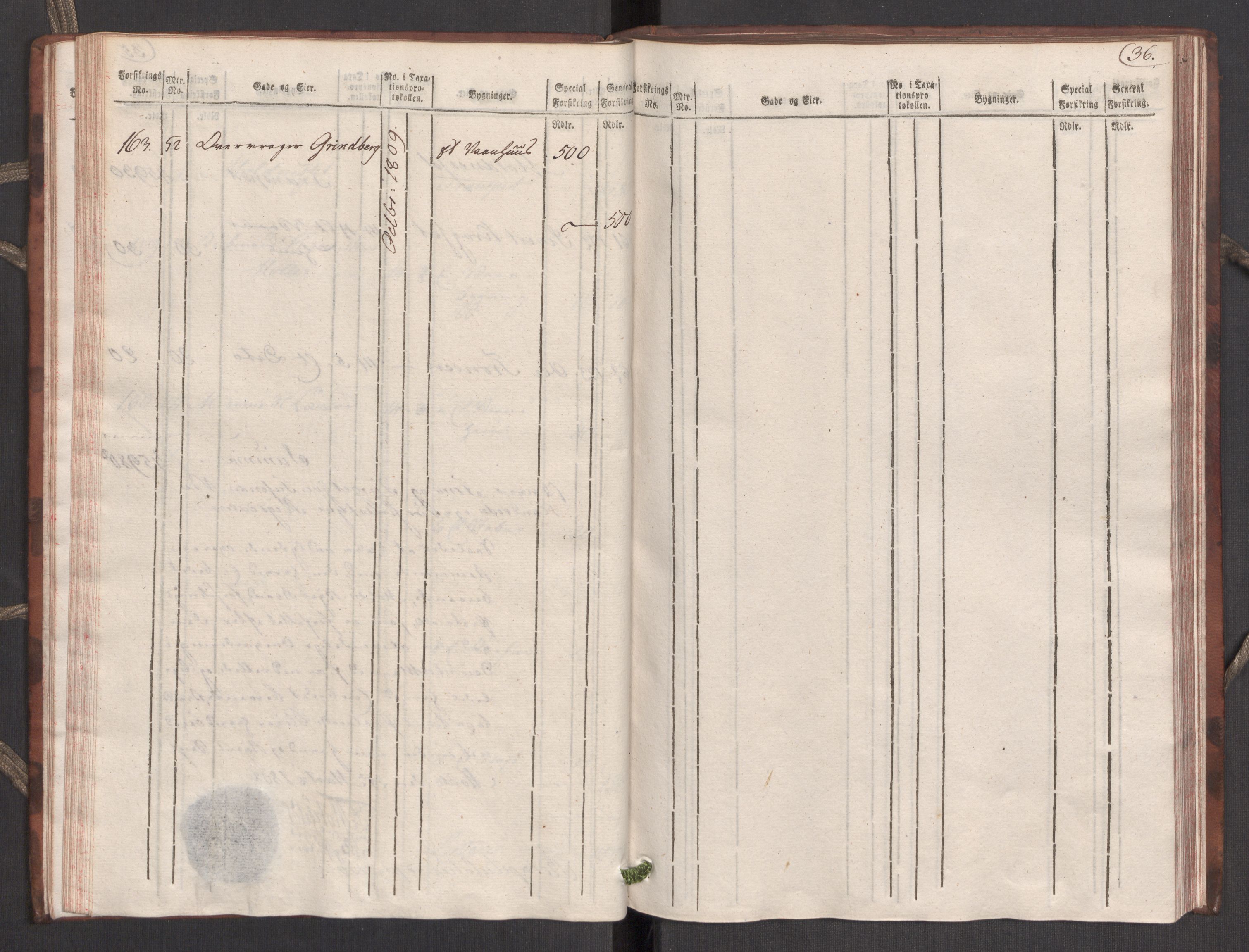 Kommersekollegiet, Brannforsikringskontoret 1767-1814, AV/RA-EA-5458/F/Fa/L0039/0001: Molde / Branntakstprotokoll, 1807-1817