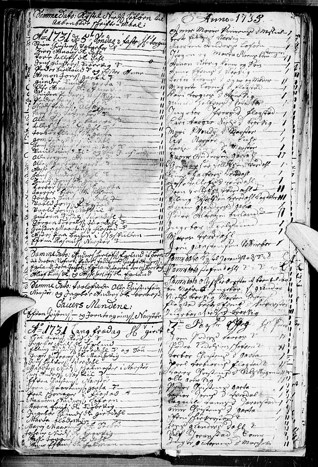 Dypvåg sokneprestkontor, AV/SAK-1111-0007/F/Fb/Fba/L0003: Klokkerbok nr. B 3, 1715-1738, s. 129