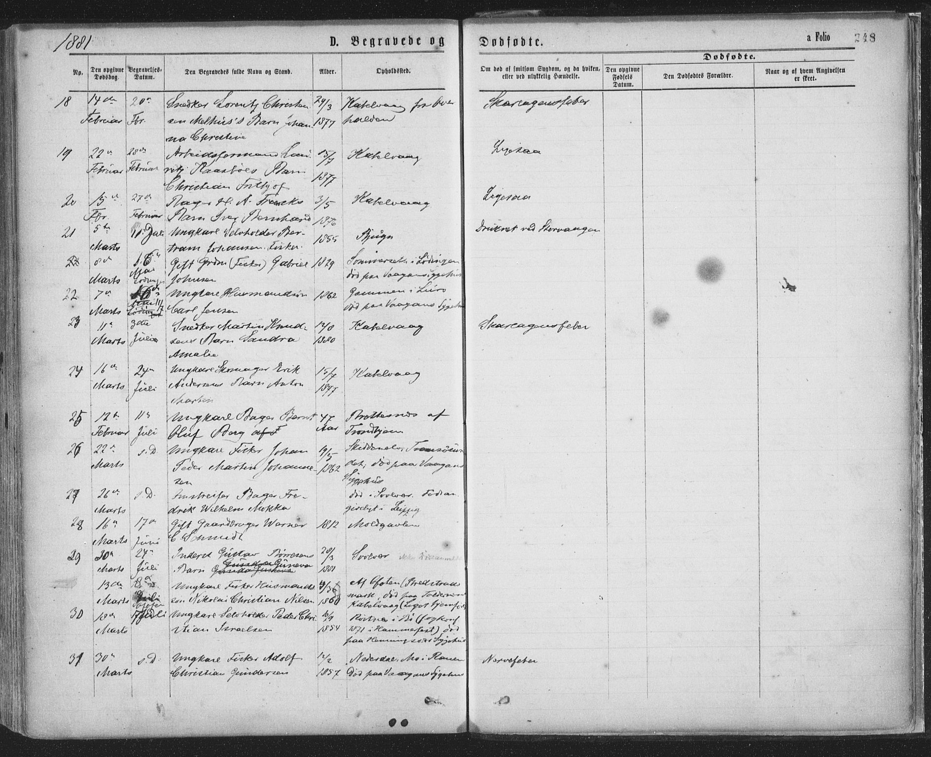 Ministerialprotokoller, klokkerbøker og fødselsregistre - Nordland, AV/SAT-A-1459/874/L1058: Ministerialbok nr. 874A02, 1878-1883, s. 248