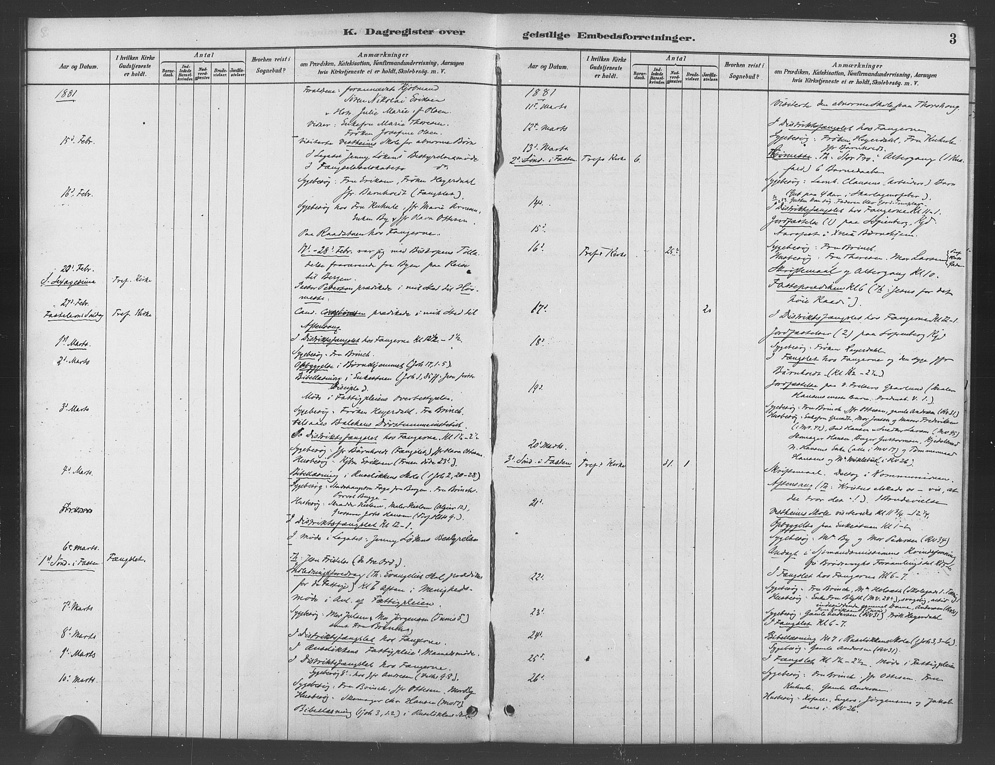 Trefoldighet prestekontor Kirkebøker, AV/SAO-A-10882/I/Ia/L0003: Dagsregister nr. 3, 1881-1901, s. 3