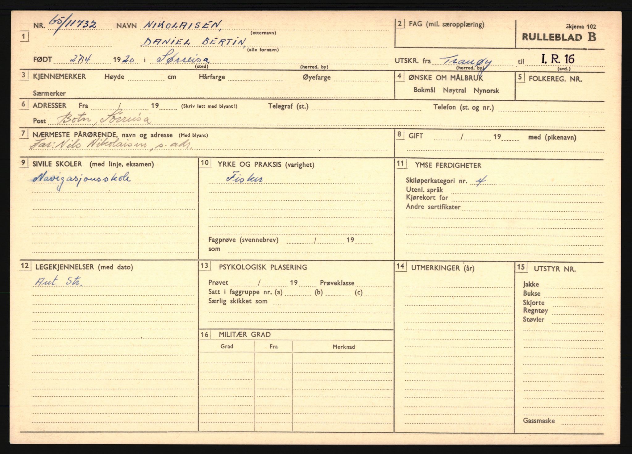 Forsvaret, Troms infanteriregiment nr. 16, AV/RA-RAFA-3146/P/Pa/L0024/0002: Rulleblad / Rulleblad for regimentets menige mannskaper, årsklasse 1941, 1941, s. 324