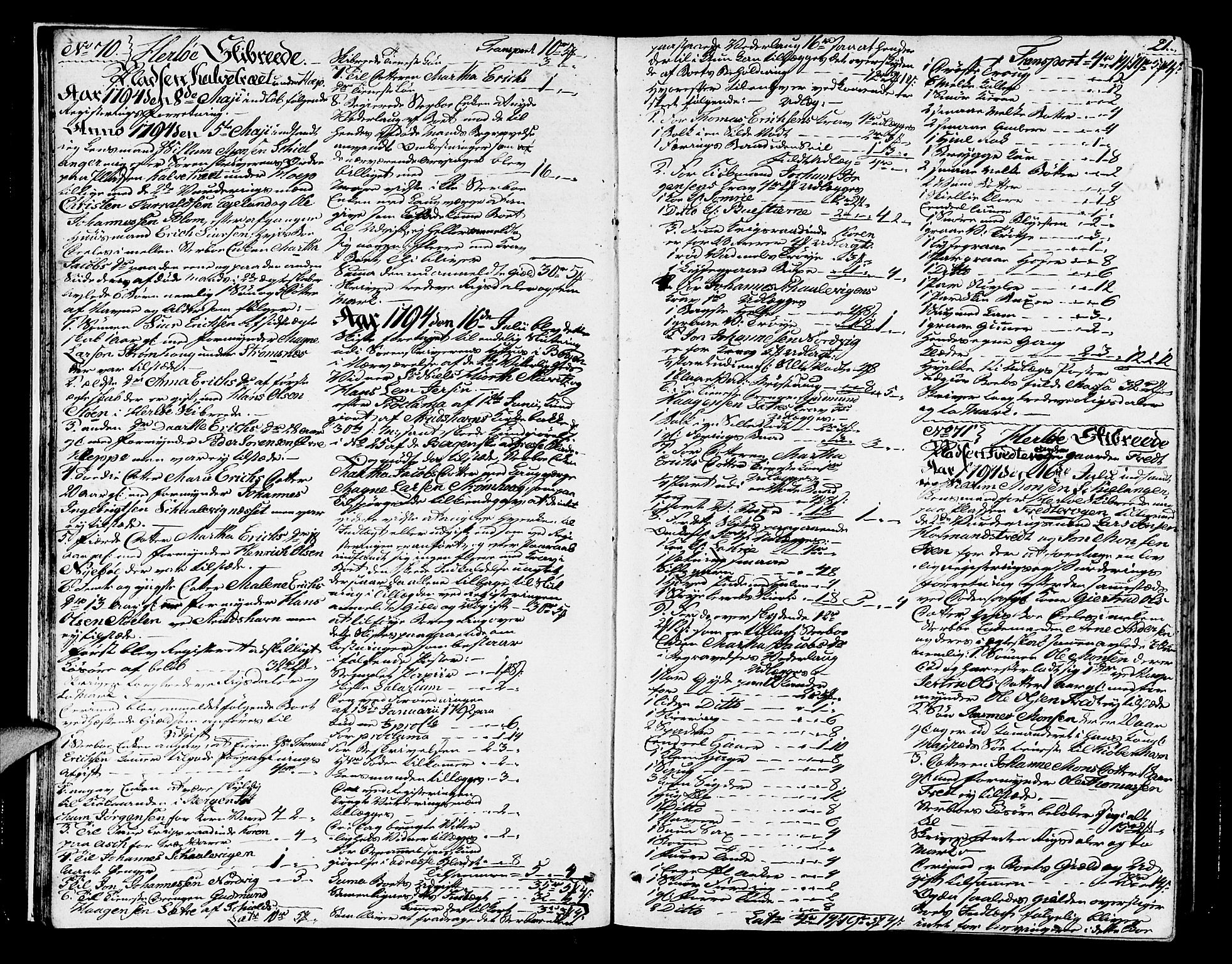Nordhordland sorenskrivar, AV/SAB-A-2901/1/H/Ha/L0009a: Skifteprotokollar Nordhordland , 1794-1797, s. 20b-21a