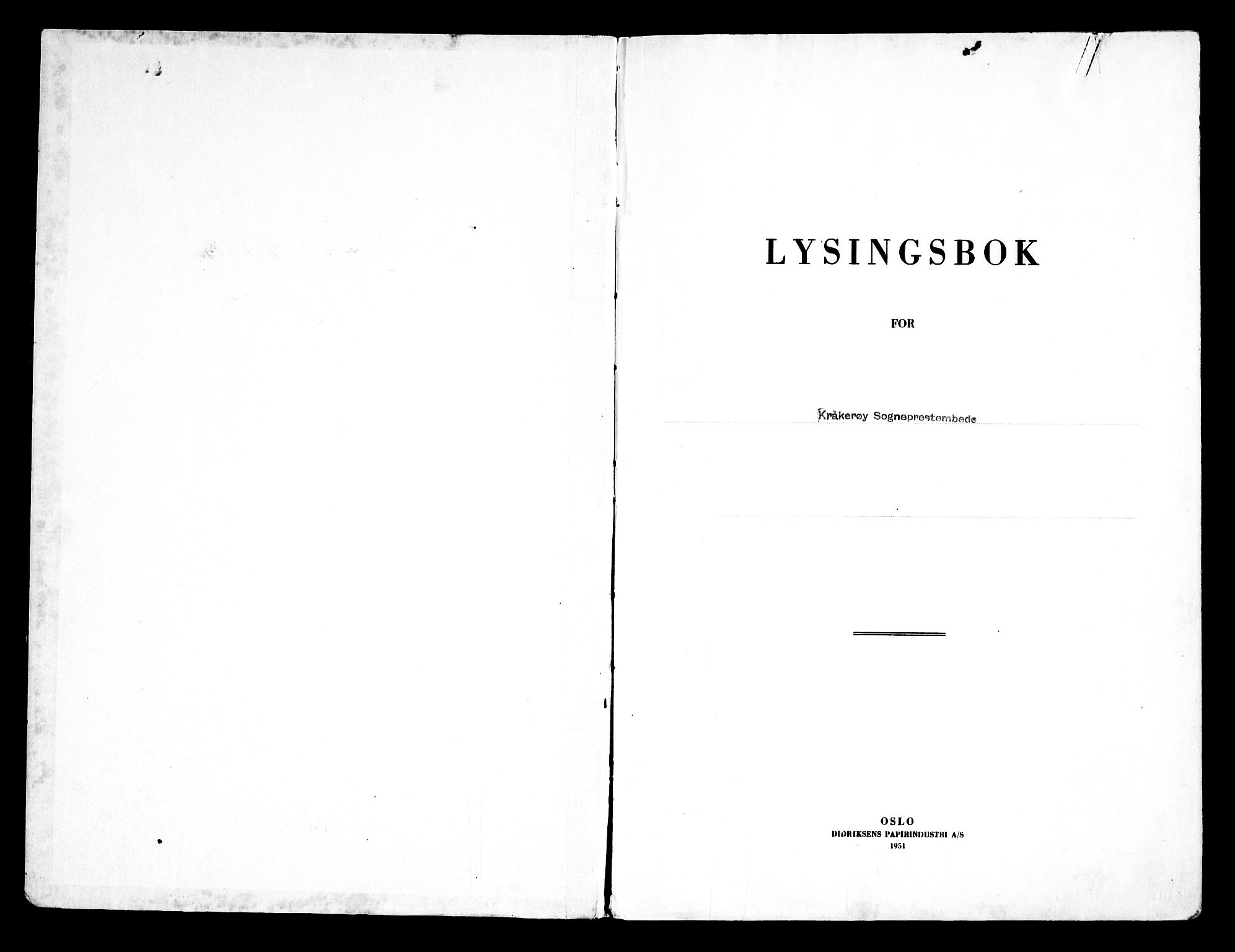 Kråkerøy prestekontor Kirkebøker, AV/SAO-A-10912/H/Ha/L0004: Lysningsprotokoll nr. 4, 1951-1969