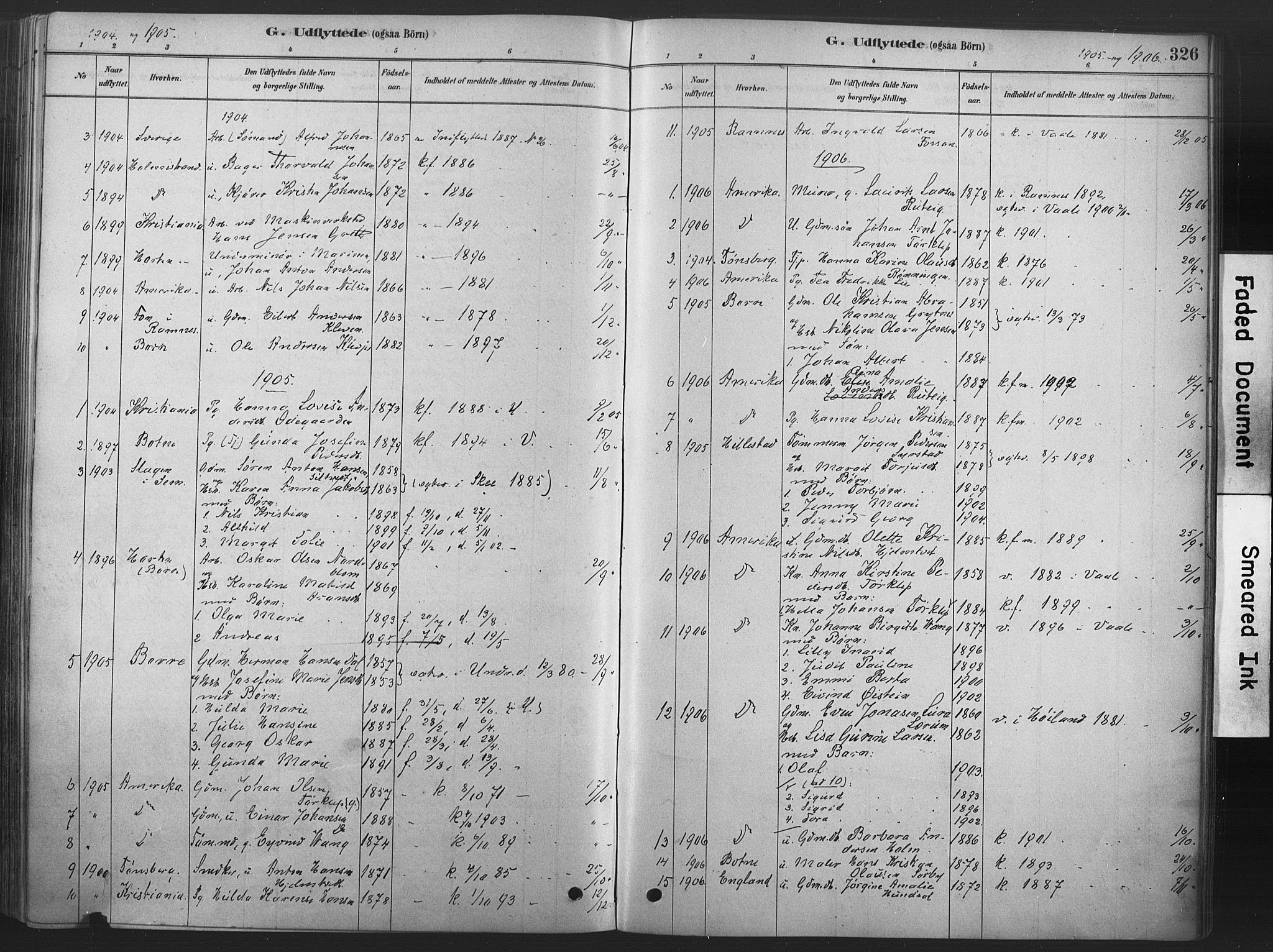Våle kirkebøker, AV/SAKO-A-334/F/Fa/L0011: Ministerialbok nr. I 11, 1878-1906, s. 326