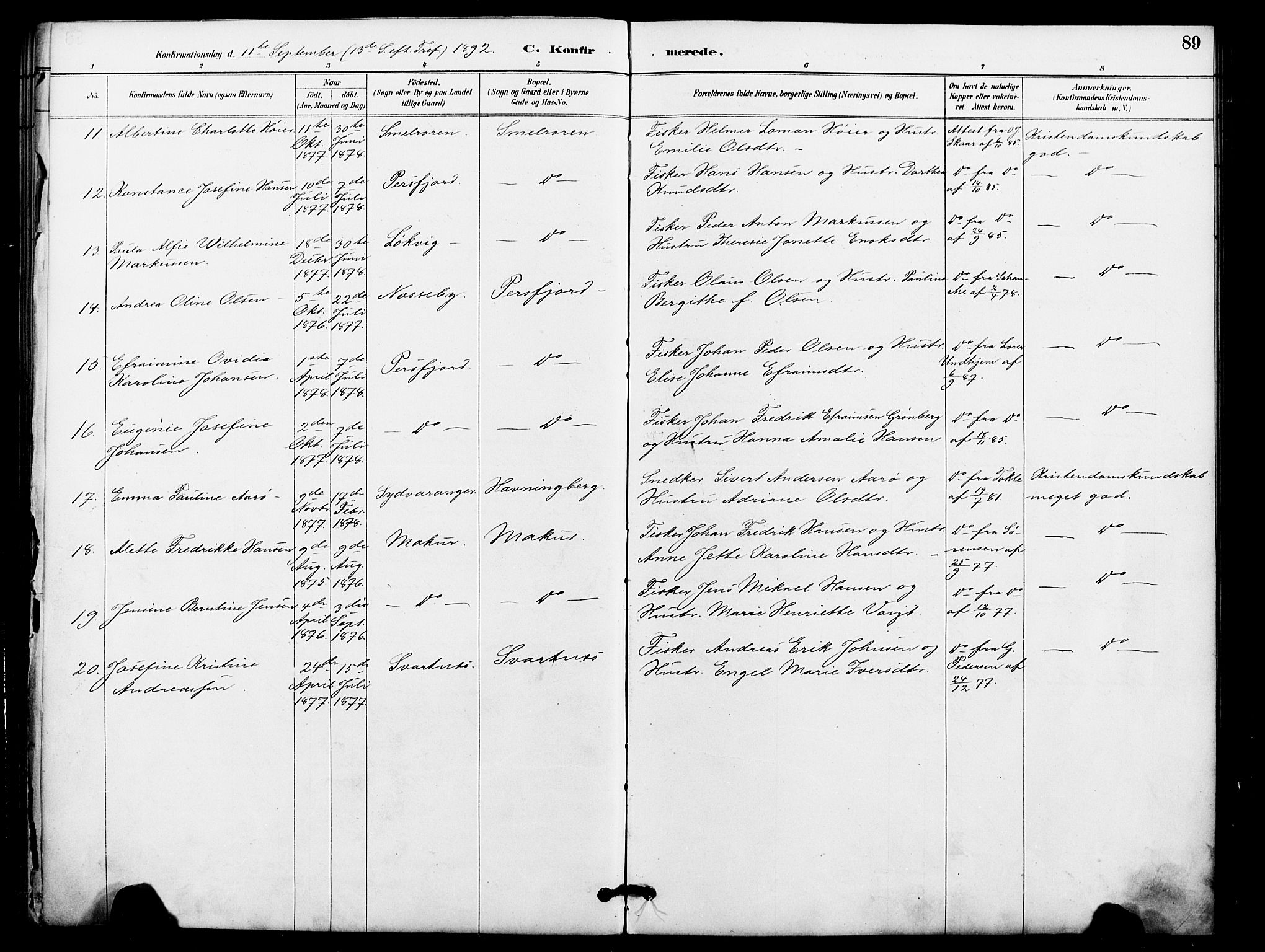 Vardø sokneprestkontor, AV/SATØ-S-1332/H/Ha/L0009kirke: Ministerialbok nr. 9, 1887-1898, s. 89