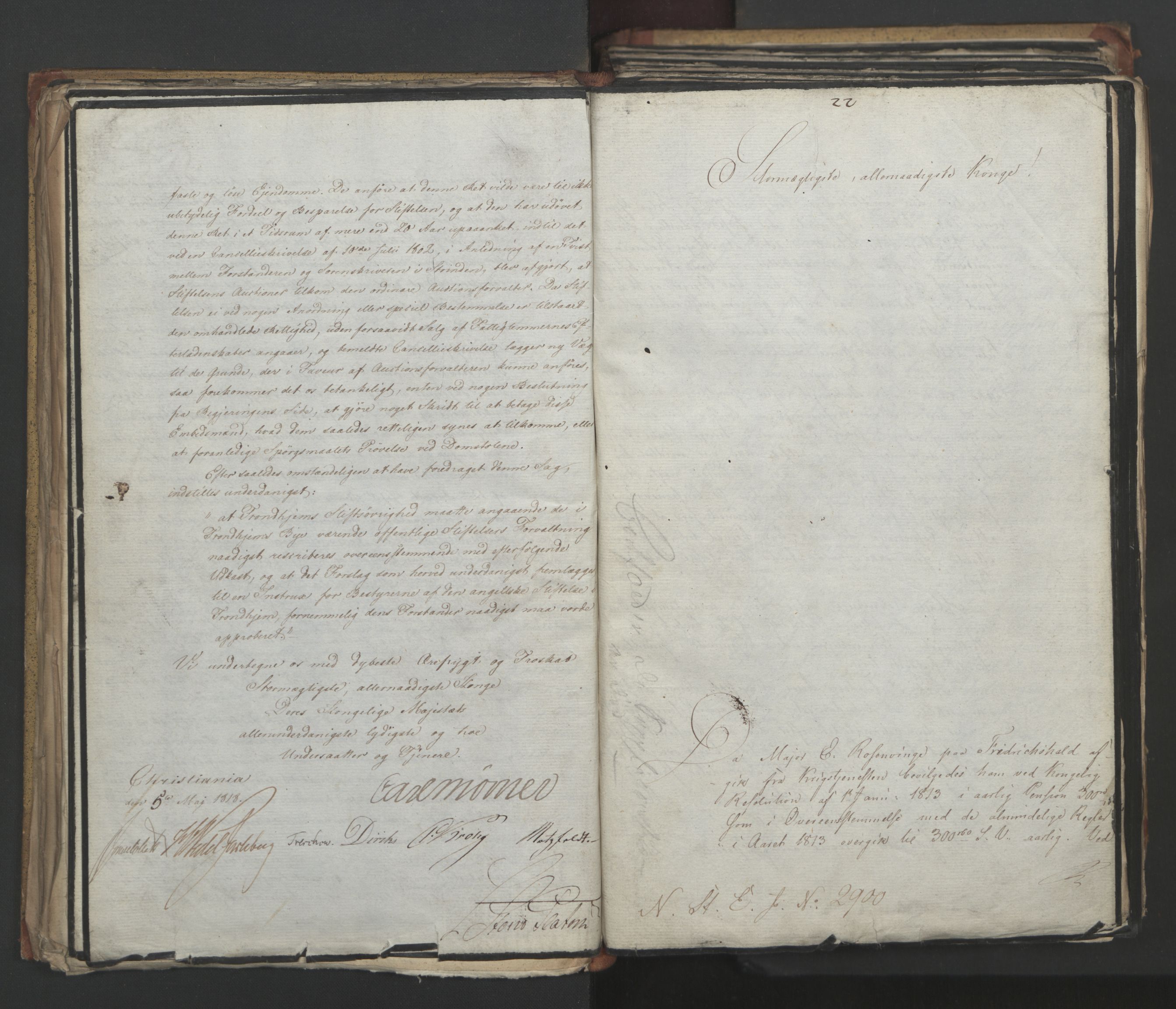 Statsrådsavdelingen i Stockholm, RA/S-1003/D/Da/L0014: Regjeringsinnstillinger nr. 2890-3057, 1818, s. 95