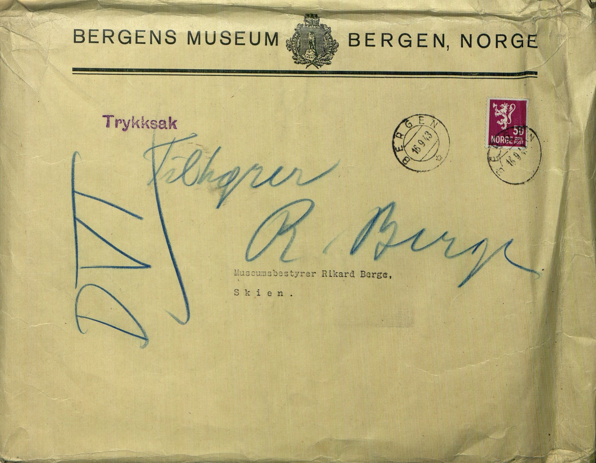 Rikard Berge, TEMU/TGM-A-1003/F/L0014/0036: 471-512 / 506 Ei samling brev til Mandt frå gamlefuten, 1910-1950