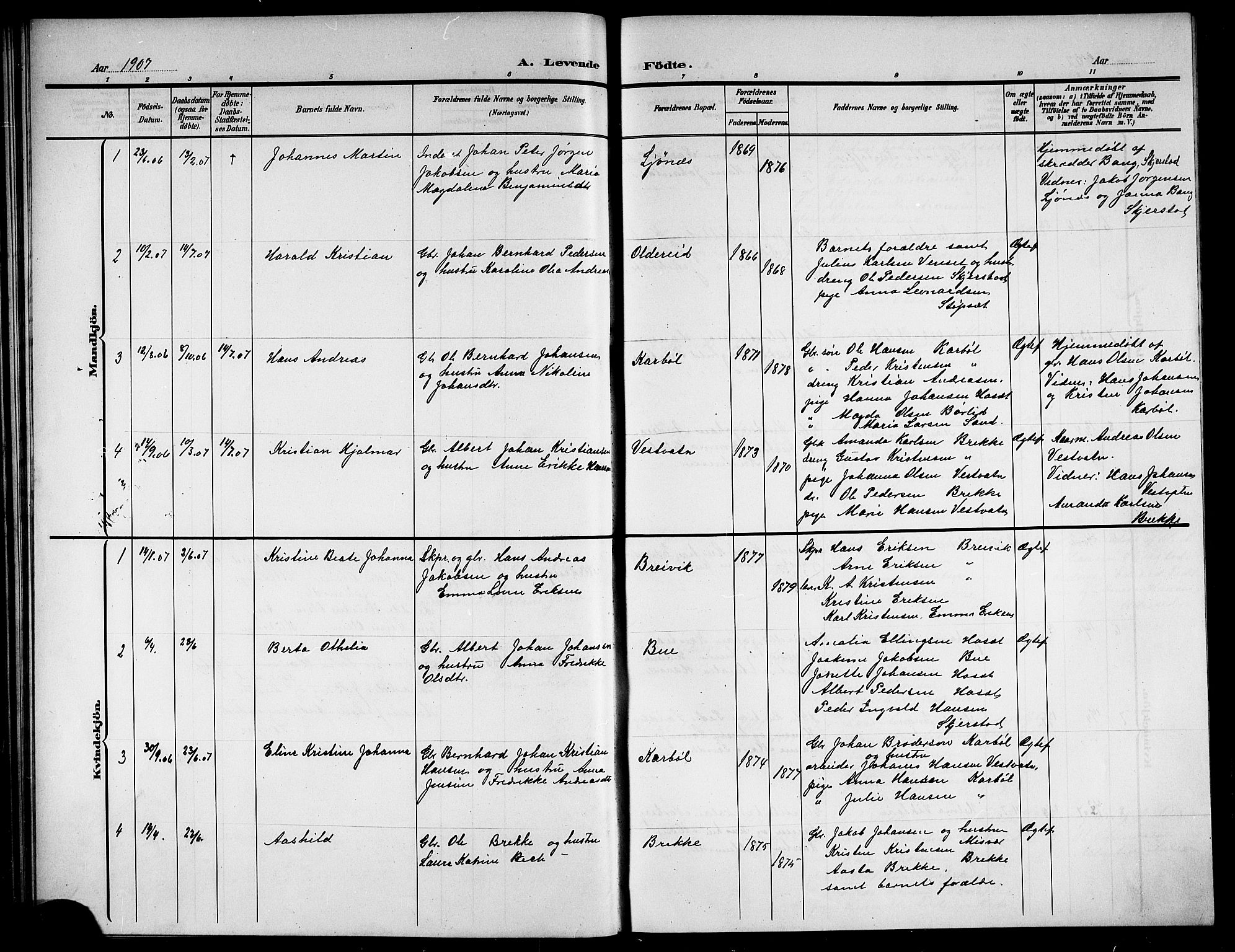 Ministerialprotokoller, klokkerbøker og fødselsregistre - Nordland, SAT/A-1459/852/L0756: Klokkerbok nr. 852C07, 1902-1916