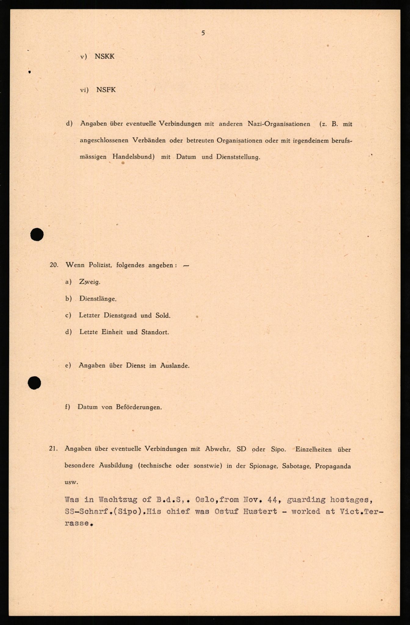 Forsvaret, Forsvarets overkommando II, AV/RA-RAFA-3915/D/Db/L0037: CI Questionaires. Tyske okkupasjonsstyrker i Norge. Tyskere., 1945-1946, s. 348