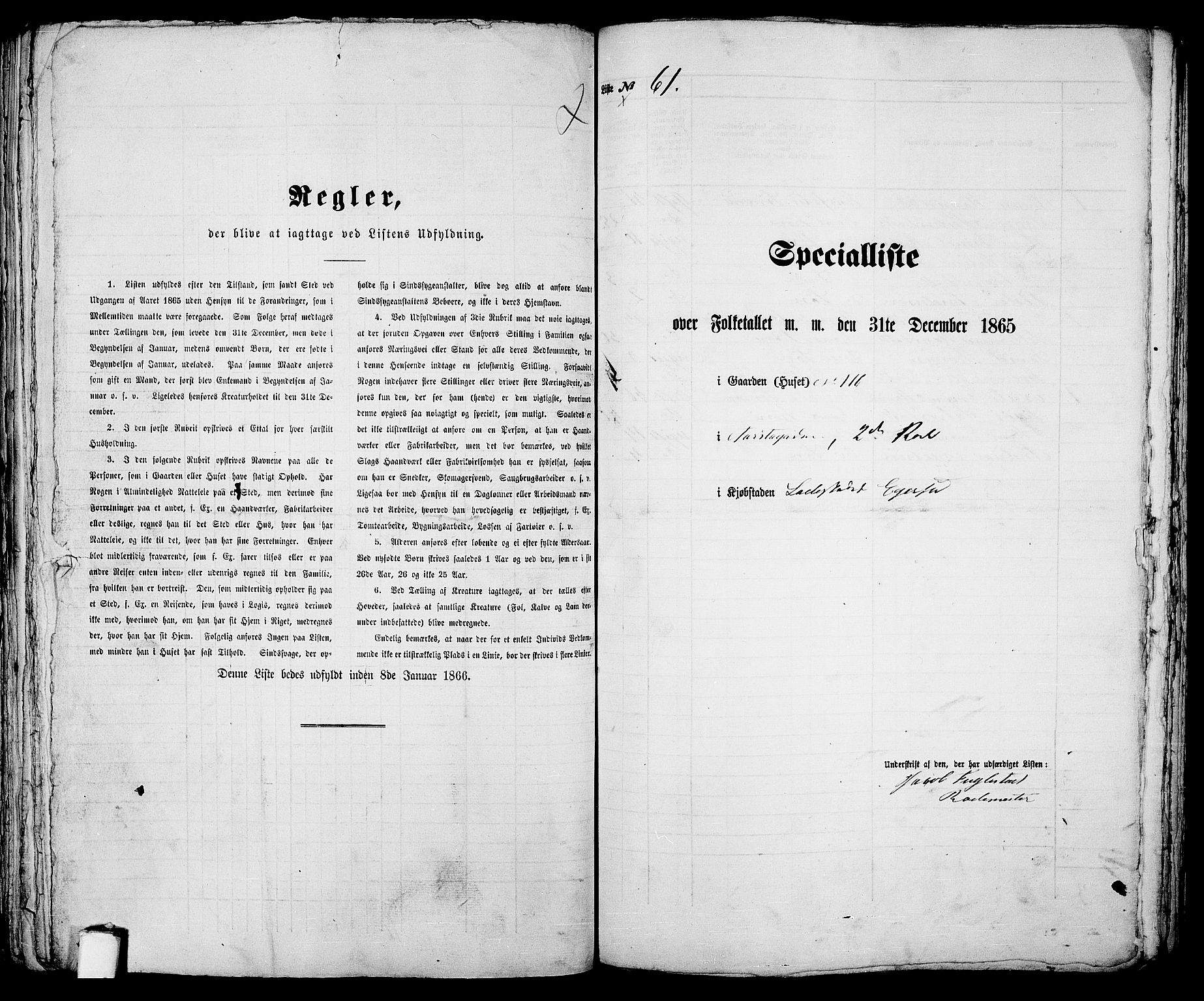 RA, Folketelling 1865 for 1101B Eigersund prestegjeld, Egersund ladested, 1865, s. 131