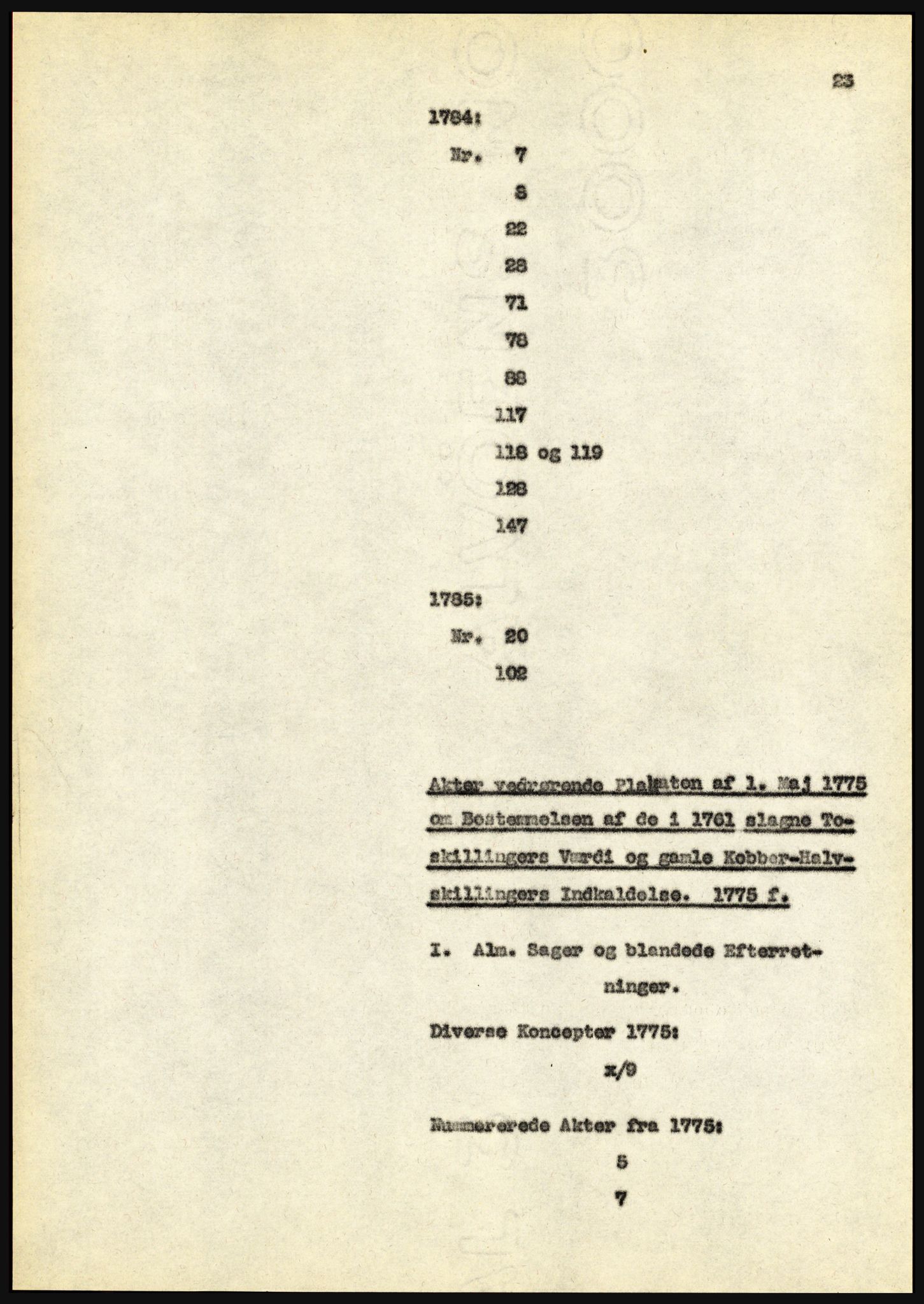 Riksarkivet, Seksjon for eldre arkiv og spesialsamlinger, AV/RA-EA-6797/H/Ha, 1953, s. 23