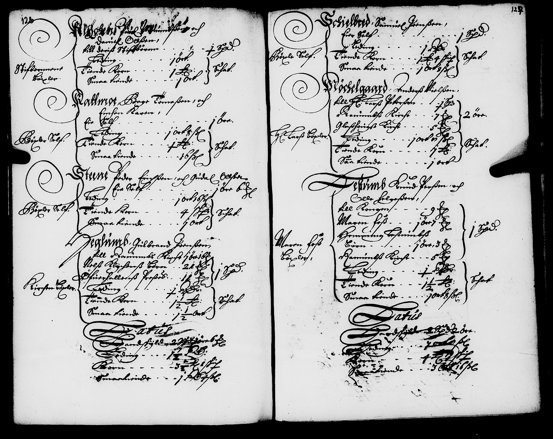 Rentekammeret inntil 1814, Realistisk ordnet avdeling, AV/RA-EA-4070/N/Nb/Nba/L0056: Namdalen len, 1669, s. 126-127