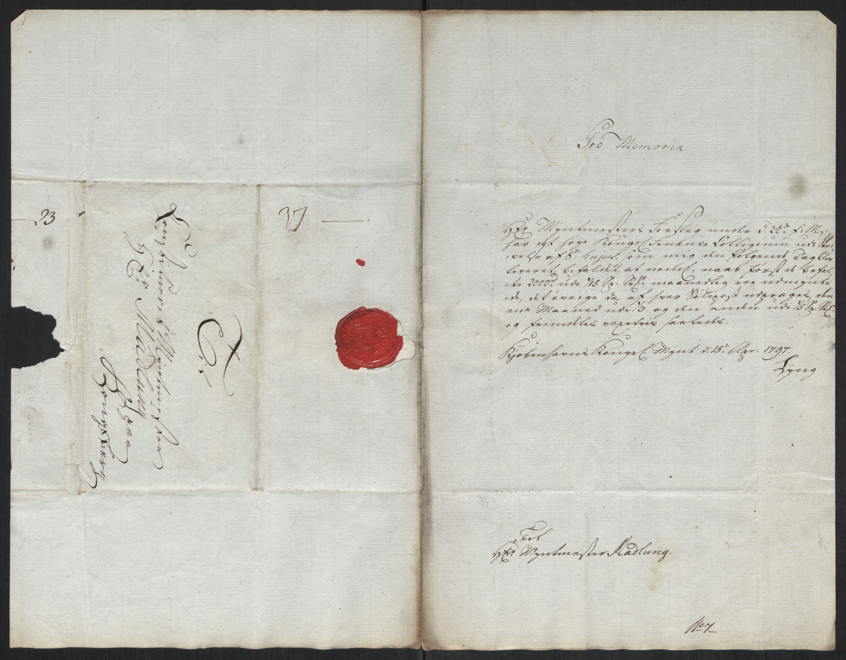 Rentekammeret inntil 1814, Realistisk ordnet avdeling, RA/EA-4070/Oa/L0008: [Y6]: Embetsbrev til myntmesteren på Kongsberg (1797-1806 og 1808-1813), 1797-1813, s. 65