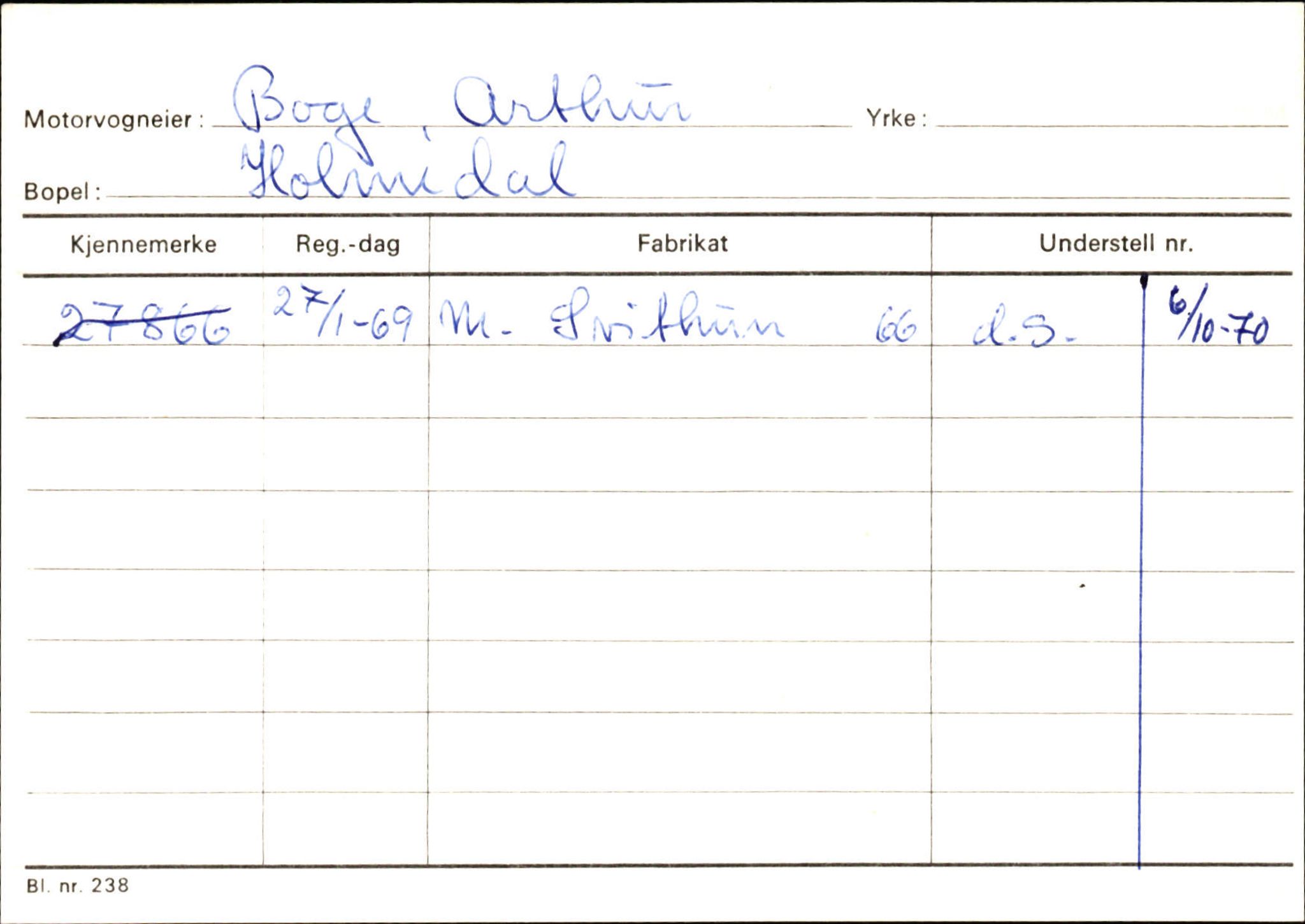 Statens vegvesen, Sogn og Fjordane vegkontor, SAB/A-5301/4/F/L0125: Eigarregister Sogndal V-Å. Aurland A-Å. Fjaler A-N, 1945-1975, s. 1468