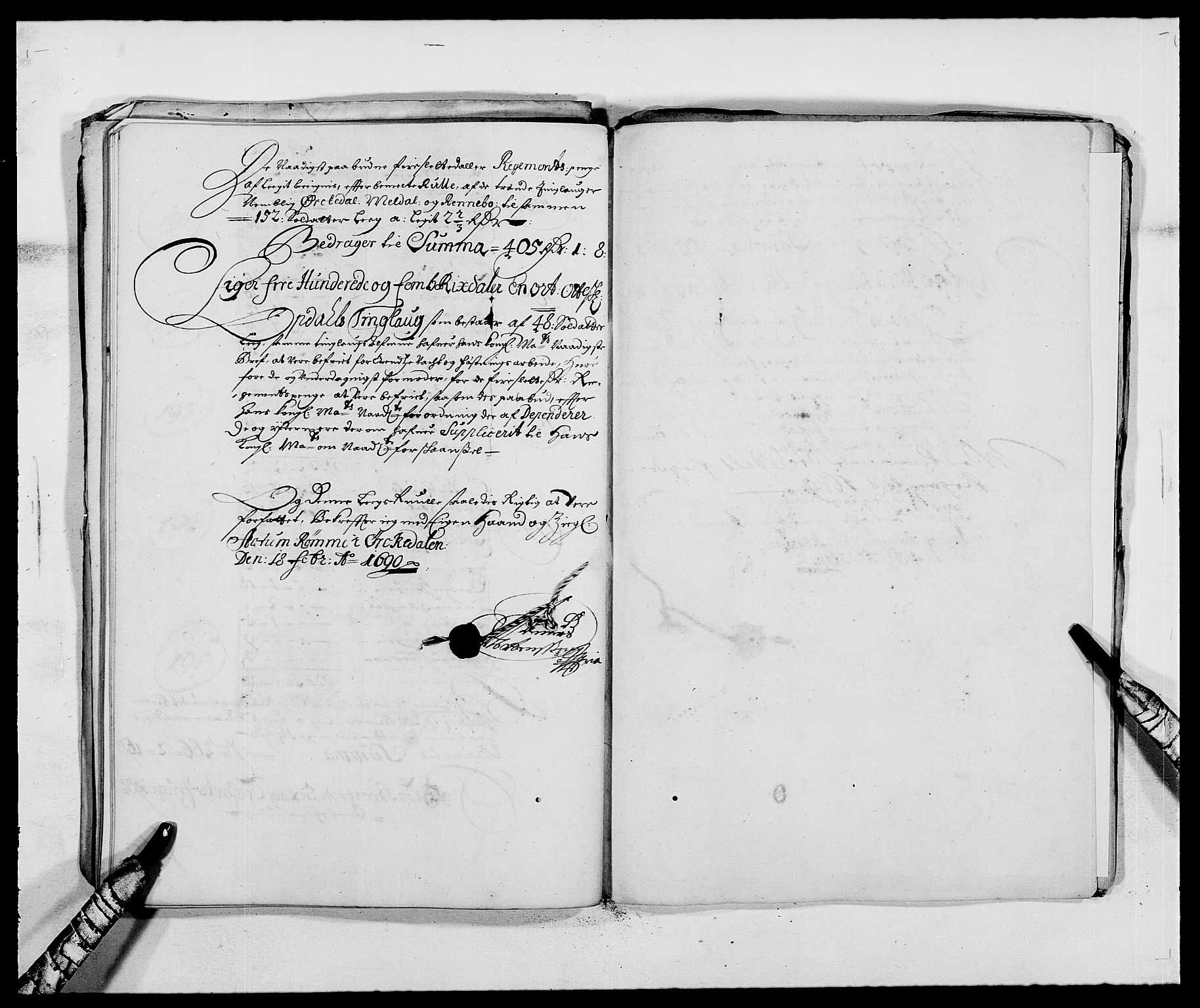 Rentekammeret inntil 1814, Reviderte regnskaper, Fogderegnskap, RA/EA-4092/R58/L3936: Fogderegnskap Orkdal, 1689-1690, s. 117