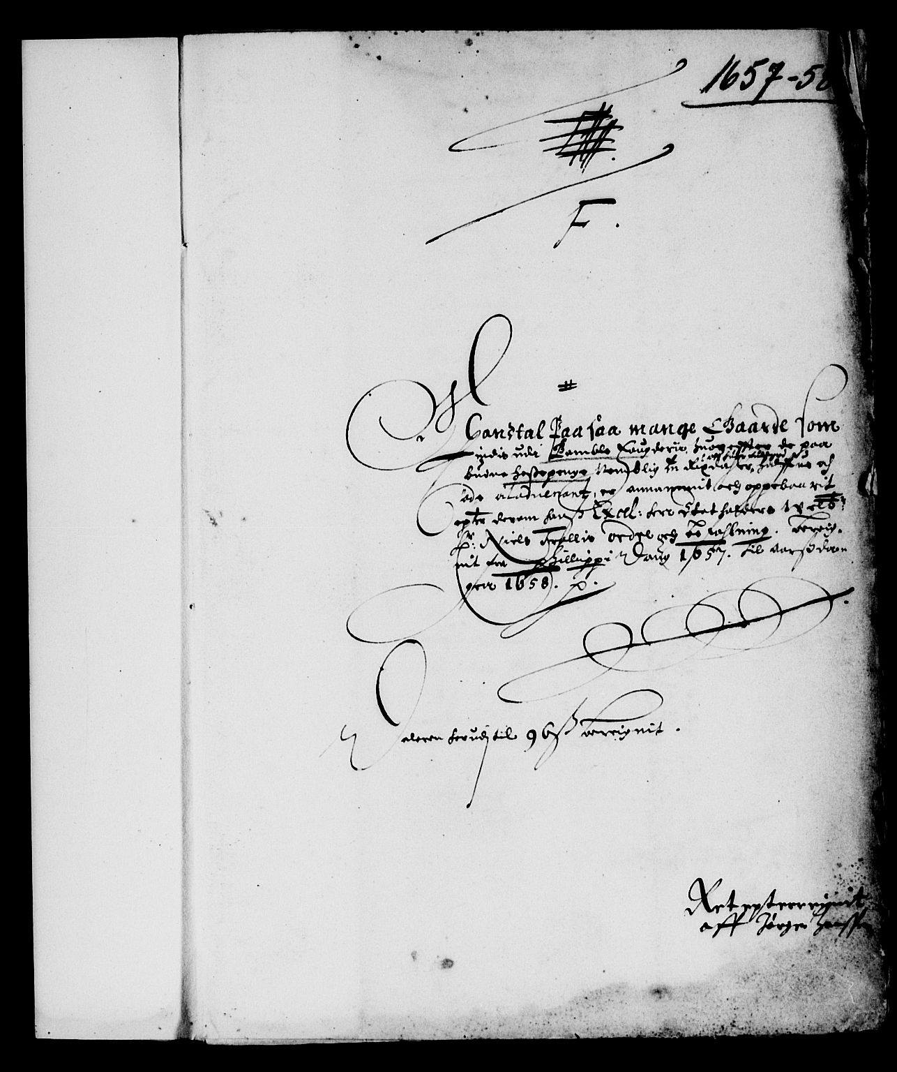 Rentekammeret inntil 1814, Reviderte regnskaper, Lensregnskaper, RA/EA-5023/R/Rb/Rbp/L0045: Bratsberg len, 1657-1659