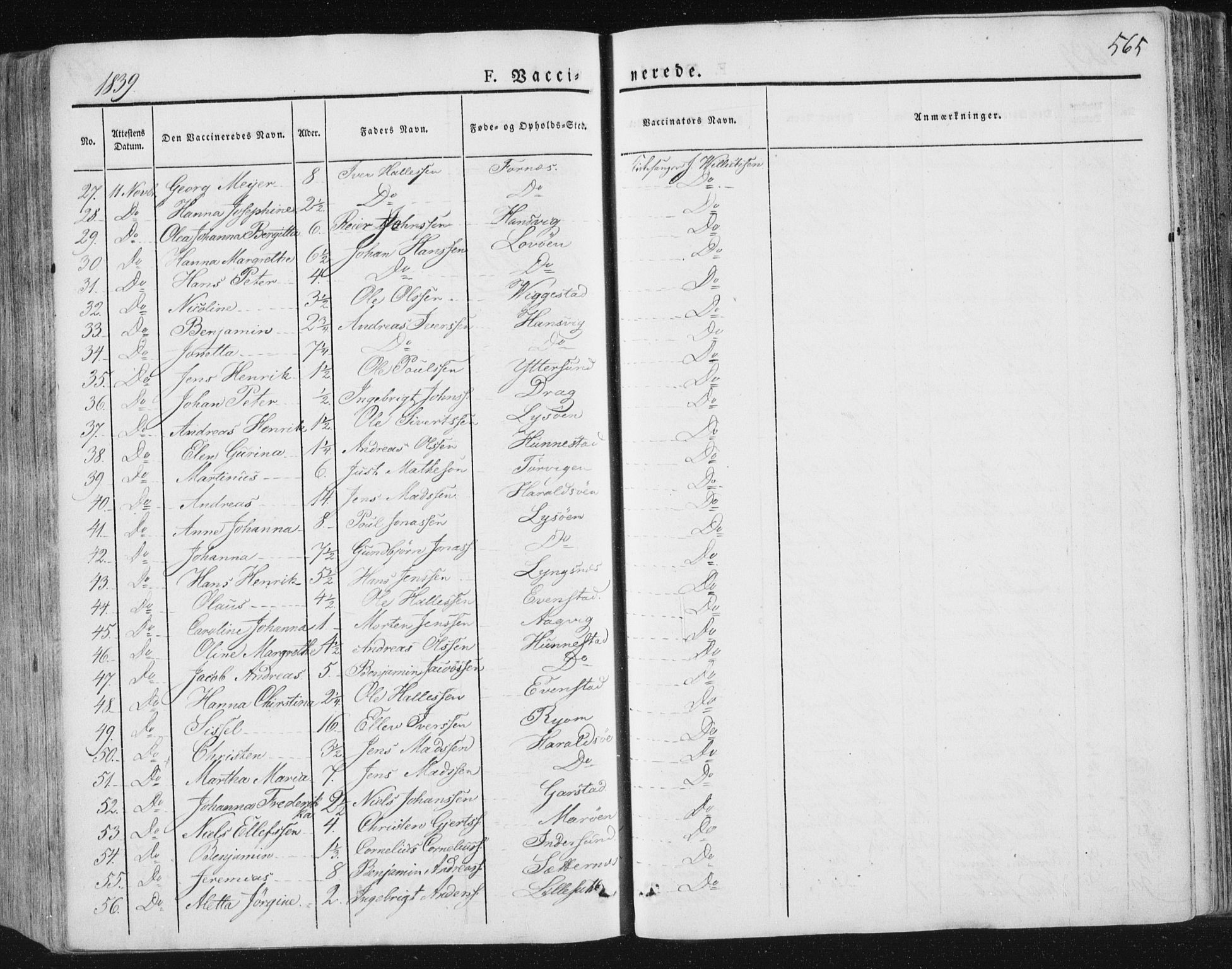 Ministerialprotokoller, klokkerbøker og fødselsregistre - Nord-Trøndelag, SAT/A-1458/784/L0669: Ministerialbok nr. 784A04, 1829-1859, s. 565