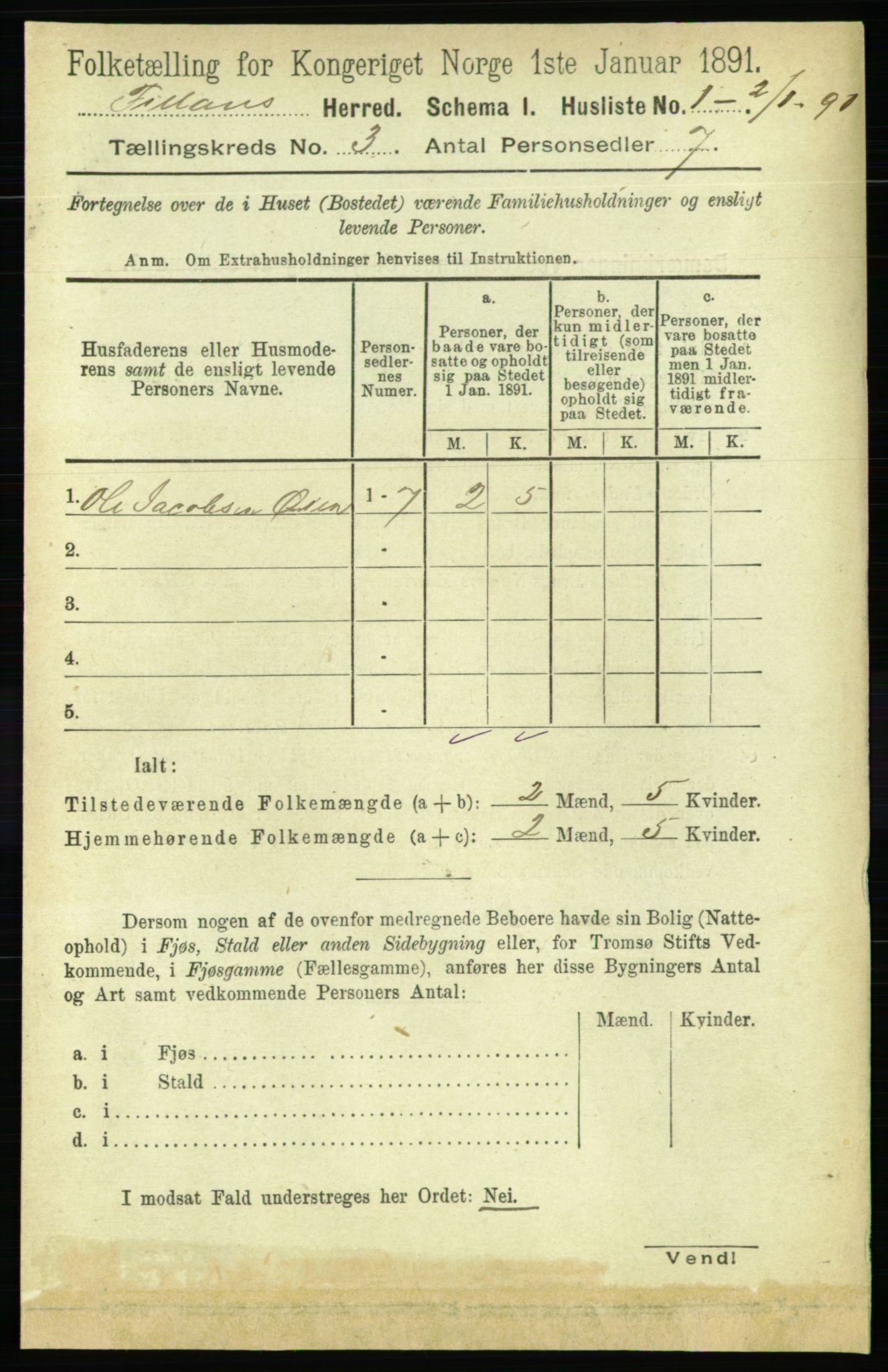 RA, Folketelling 1891 for 1616 Fillan herred, 1891, s. 431