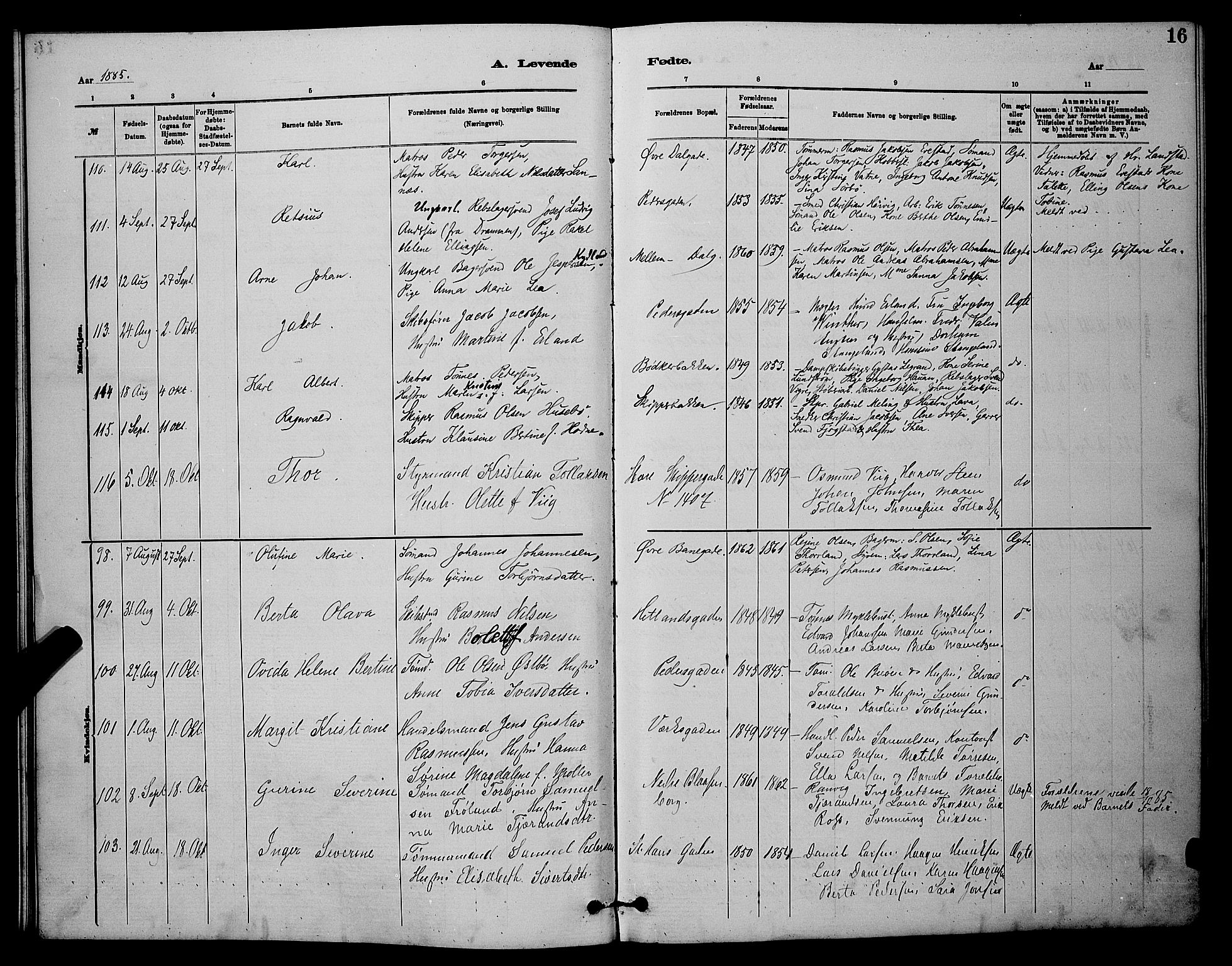 St. Johannes sokneprestkontor, AV/SAST-A-101814/001/30/30BB/L0001: Klokkerbok nr. B 1, 1885-1897, s. 16