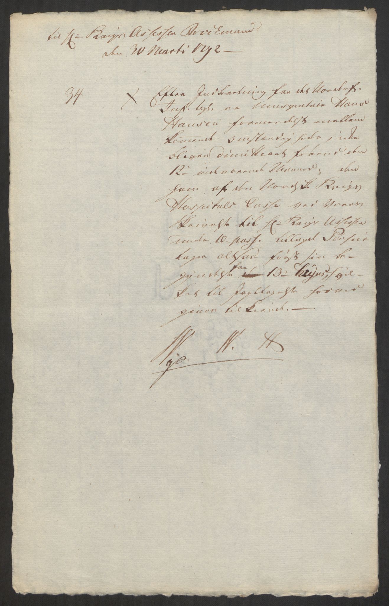 Forsvaret, Den norske kvesthuskasse/krigshospitalkasse, AV/RA-RAFA-1887/F/Fa/L0008: Konsepter, 1790-1793, s. 784