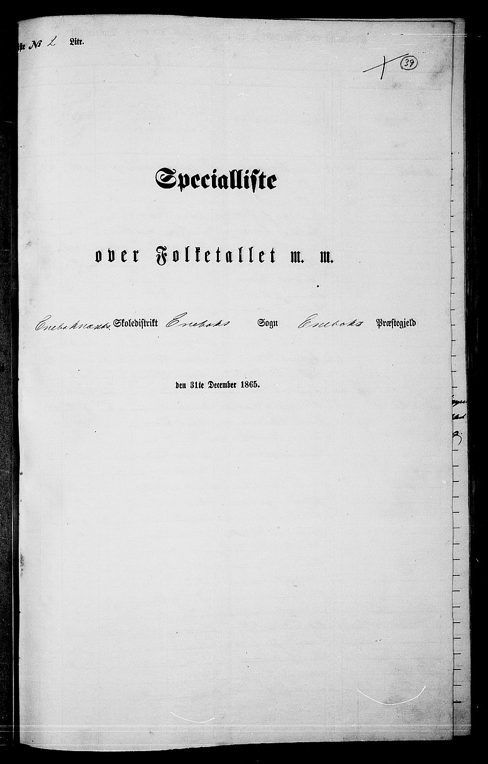 RA, Folketelling 1865 for 0229P Enebakk prestegjeld, 1865, s. 36