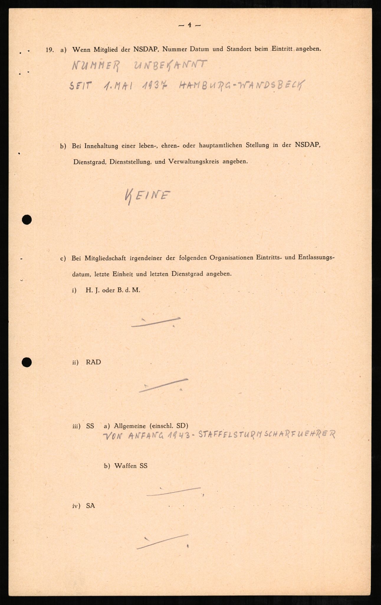 Forsvaret, Forsvarets overkommando II, AV/RA-RAFA-3915/D/Db/L0001: CI Questionaires. Tyske okkupasjonsstyrker i Norge. Tyskere., 1945-1946, s. 57