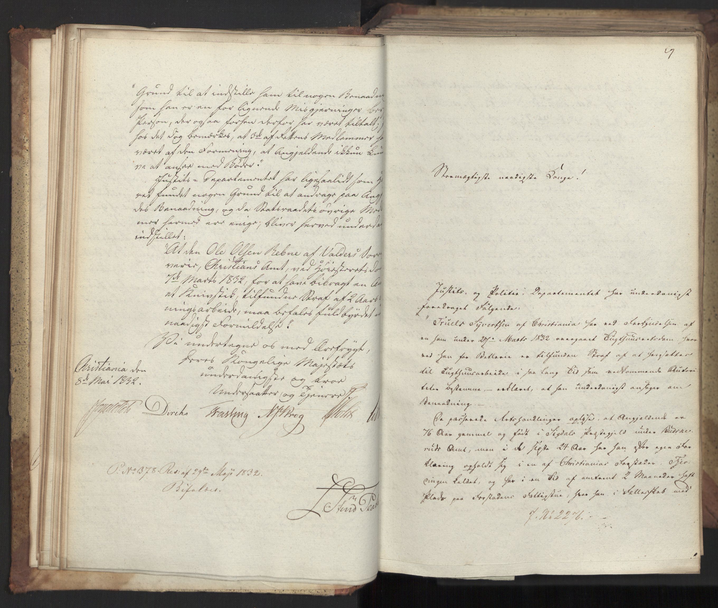 Statsrådsavdelingen i Stockholm, AV/RA-S-1003/D/Da/L0078: Regjeringsinnstillinger nr. 2260-2399, 1832, s. 38