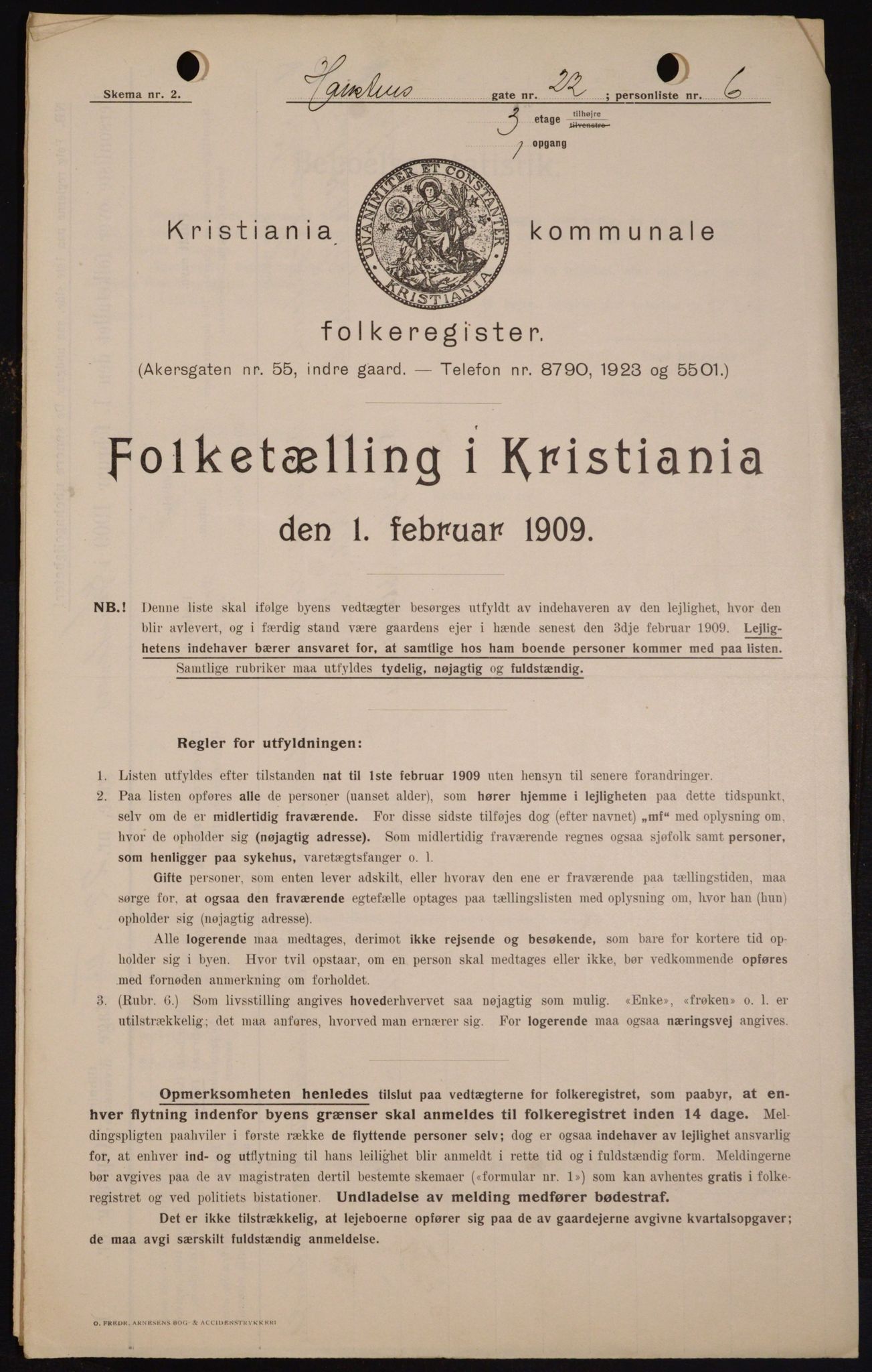 OBA, Kommunal folketelling 1.2.1909 for Kristiania kjøpstad, 1909, s. 31759