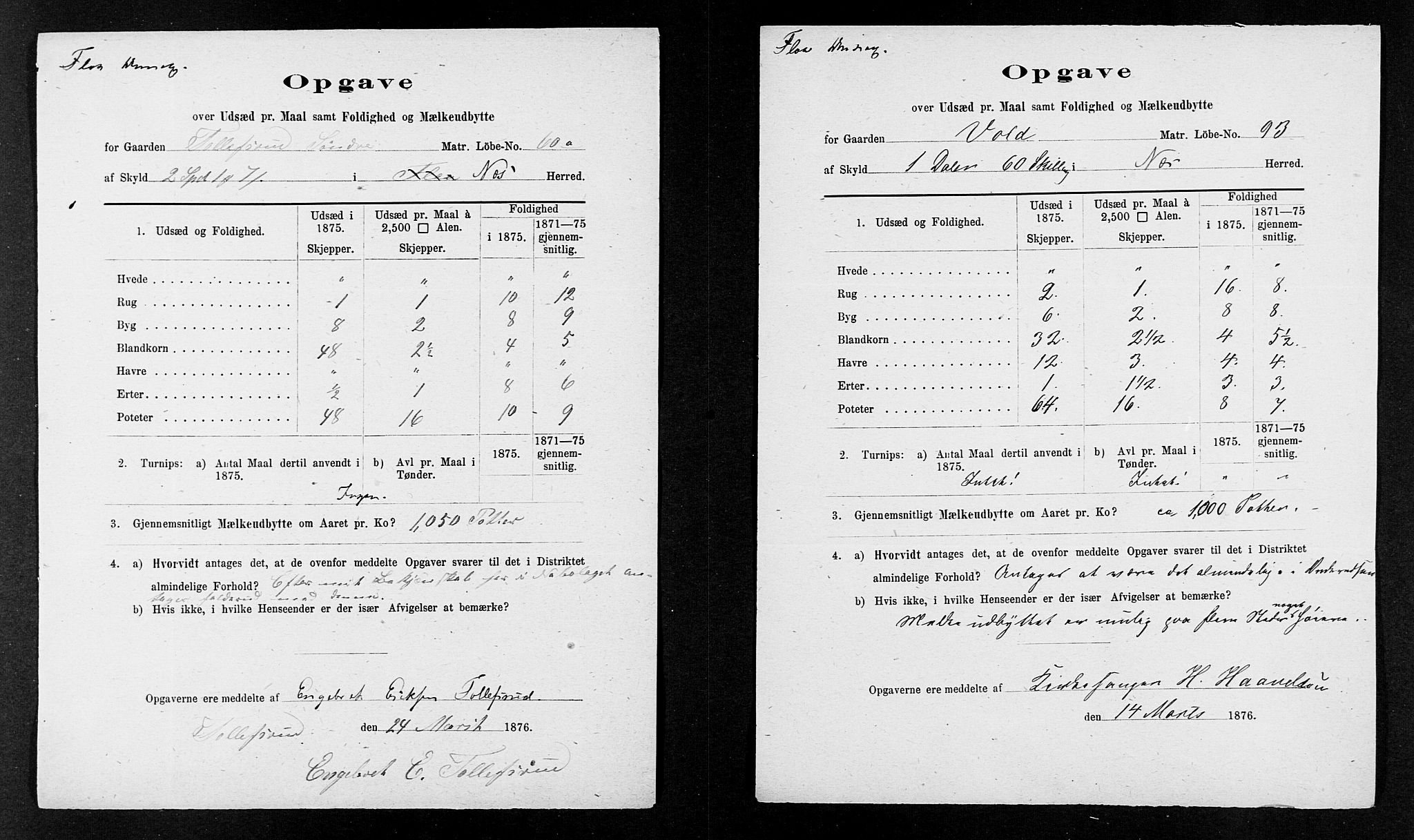 Statistisk sentralbyrå, Næringsøkonomiske emner, Generelt - Amtmennenes femårsberetninger, AV/RA-S-2233/F/Fa/L0036: --, 1875, s. 5