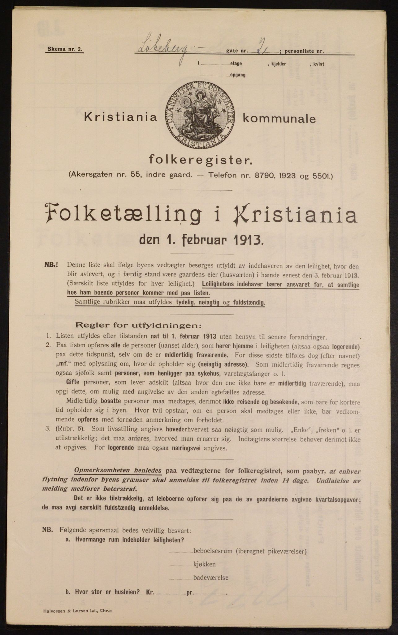 OBA, Kommunal folketelling 1.2.1913 for Kristiania, 1913, s. 58351