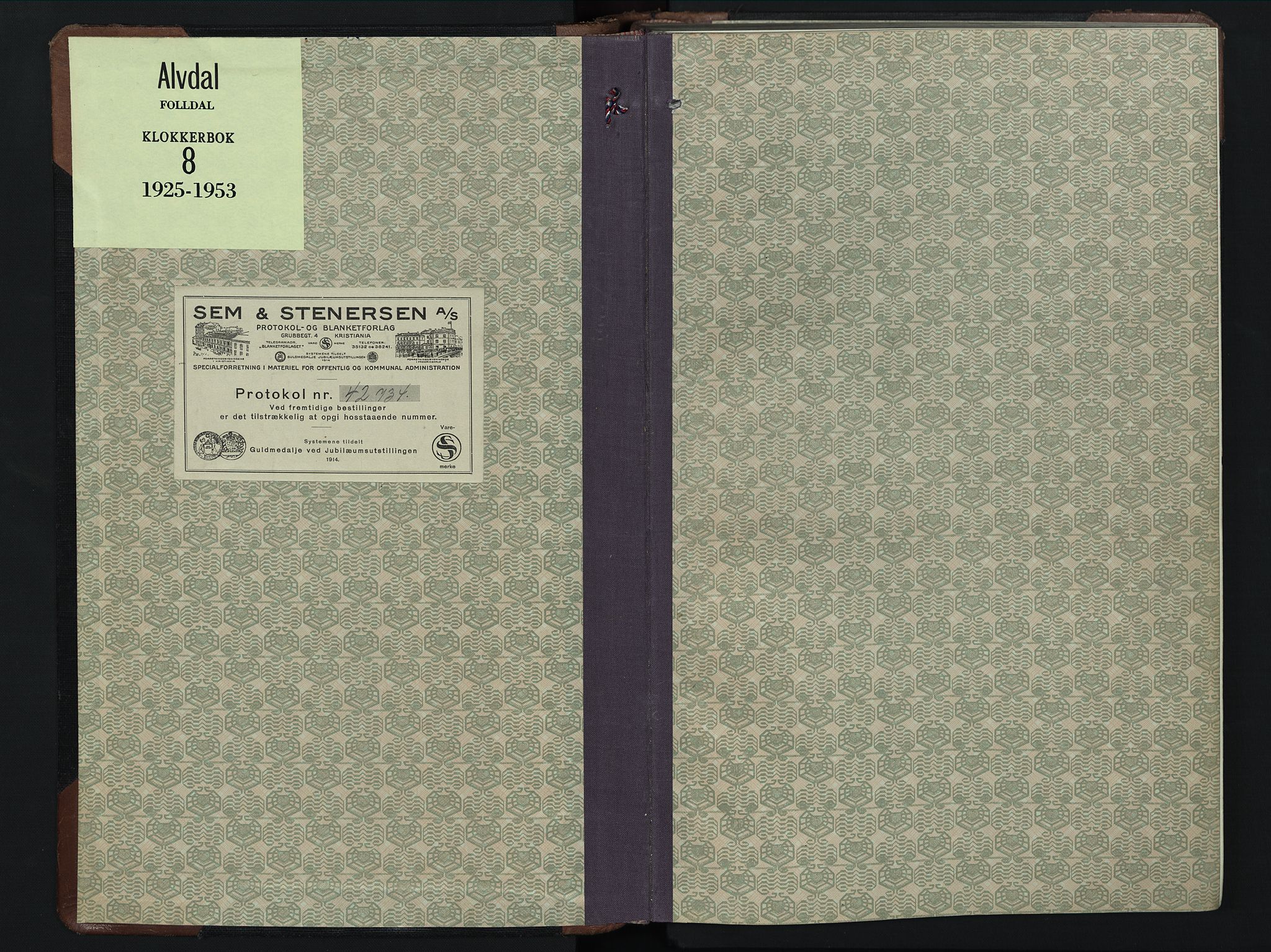 Alvdal prestekontor, SAH/PREST-060/H/Ha/Hab/L0008: Klokkerbok nr. 8, 1925-1953