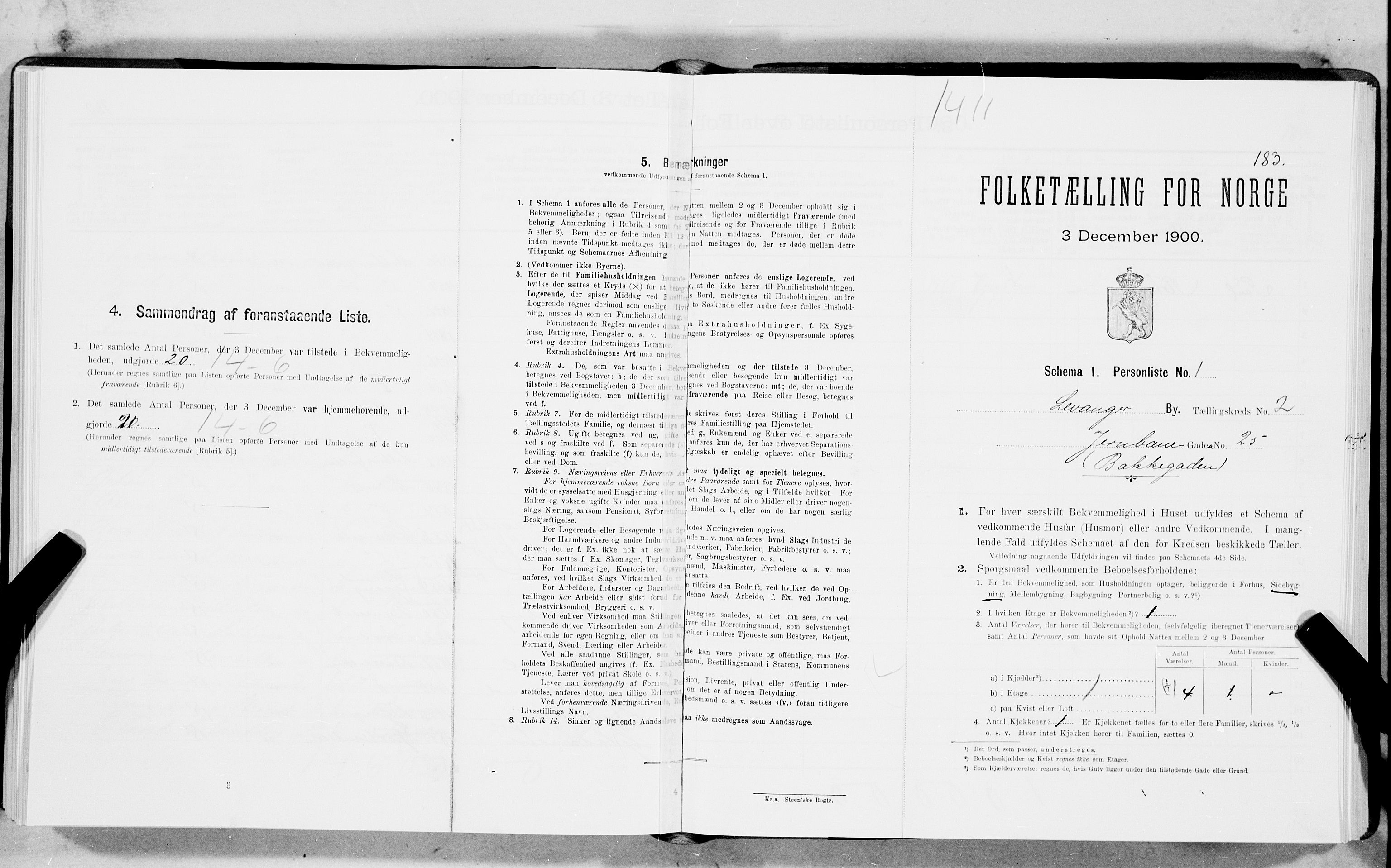 SAT, Folketelling 1900 for 1701 Levanger kjøpstad, 1900, s. 346