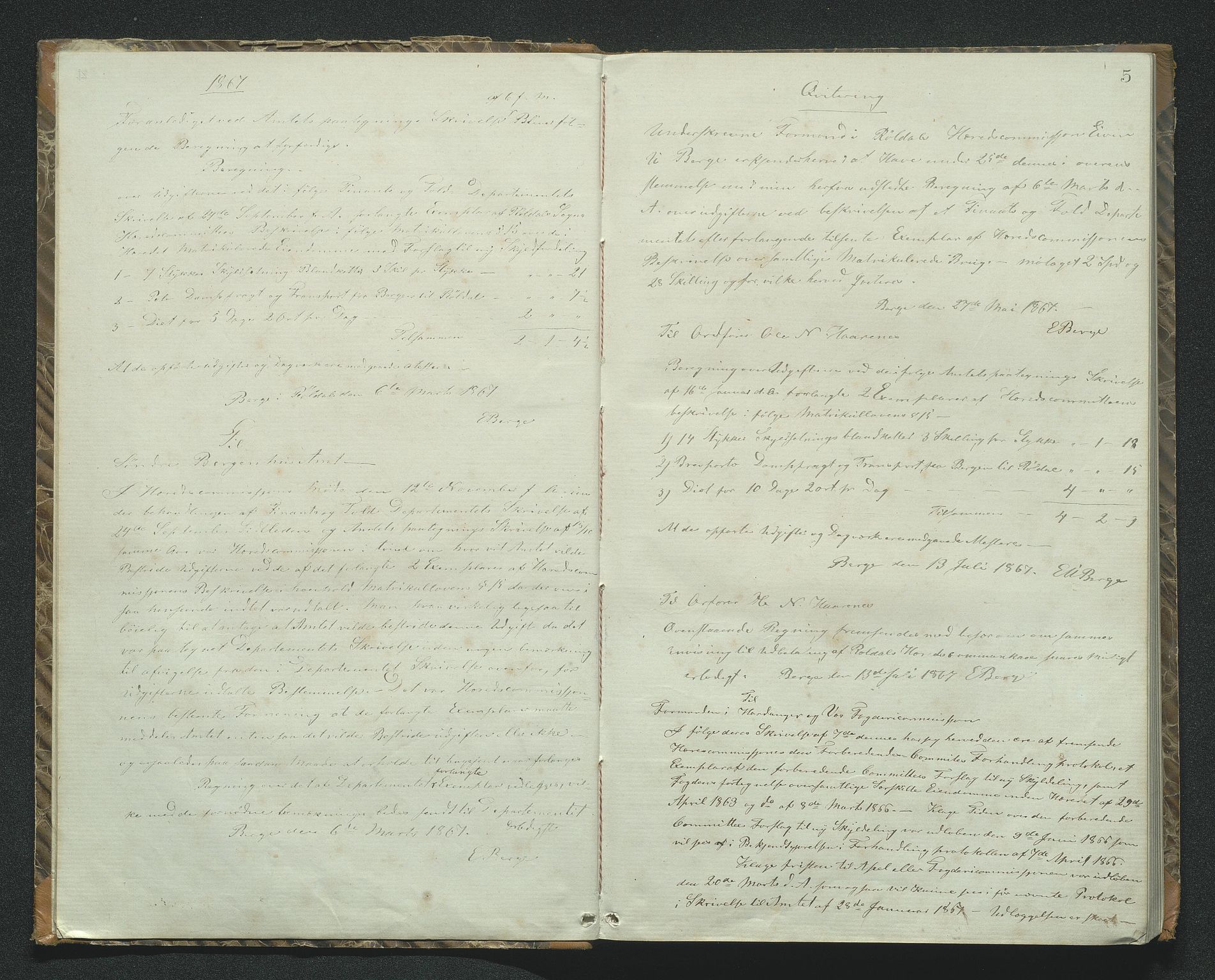 Røldal kommune. Herredskommisjonen av 1863, IKAH/1229-181/A/Aa/L0001: Møtebok for Røldal herredskommisjon, 1864-1871