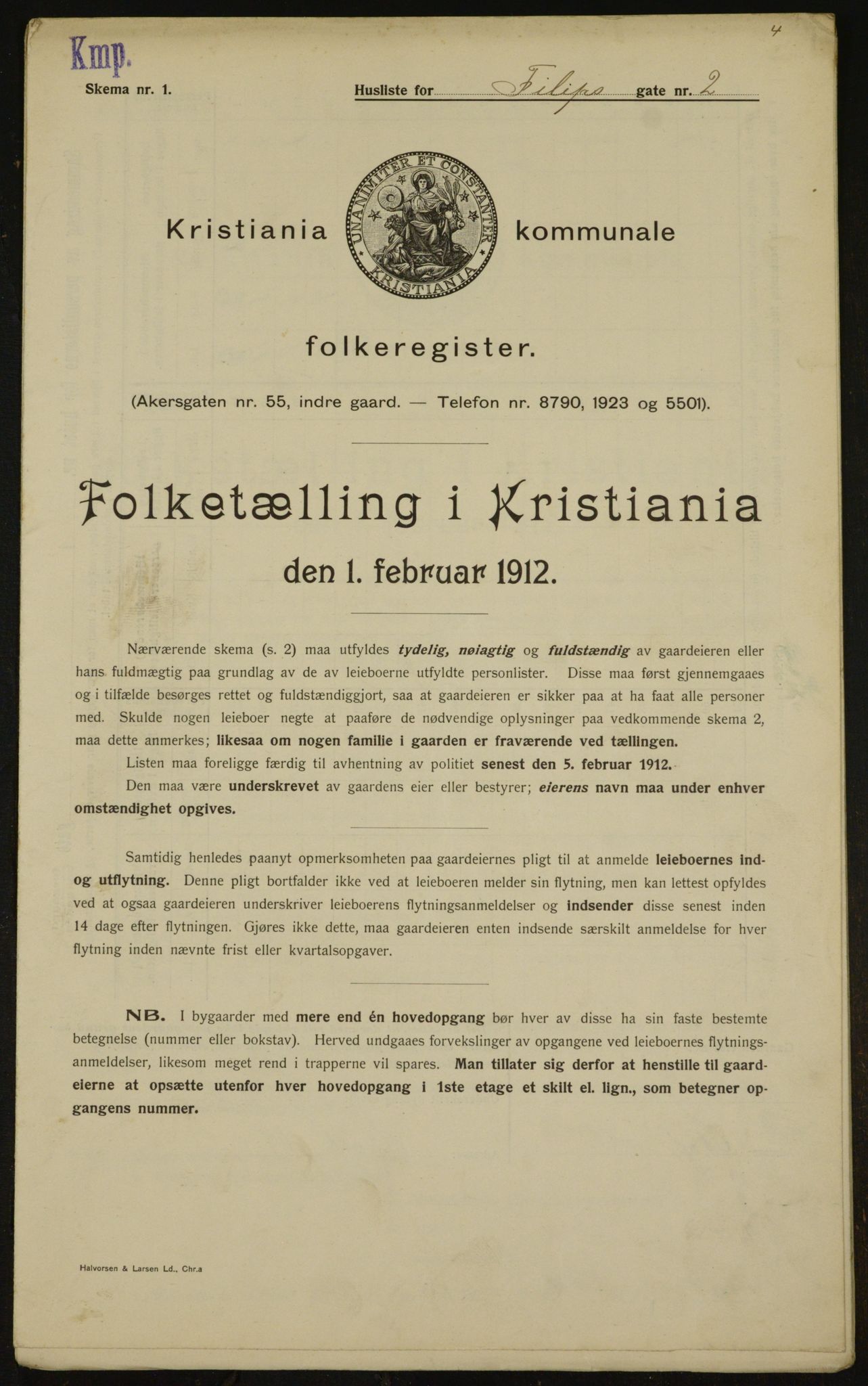 OBA, Kommunal folketelling 1.2.1912 for Kristiania, 1912, s. 24190