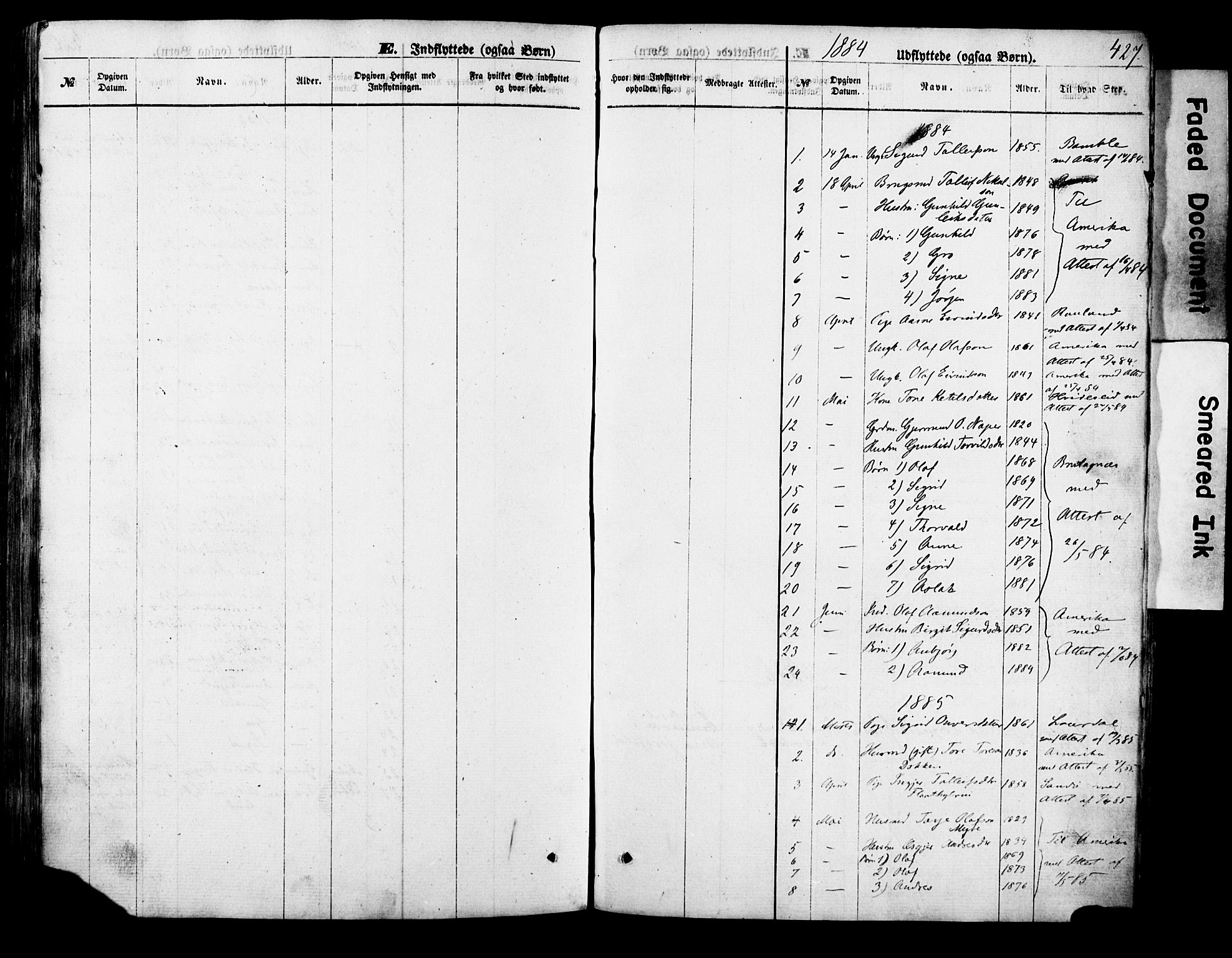 Vinje kirkebøker, AV/SAKO-A-312/F/Fa/L0005: Ministerialbok nr. I 5, 1870-1886, s. 427