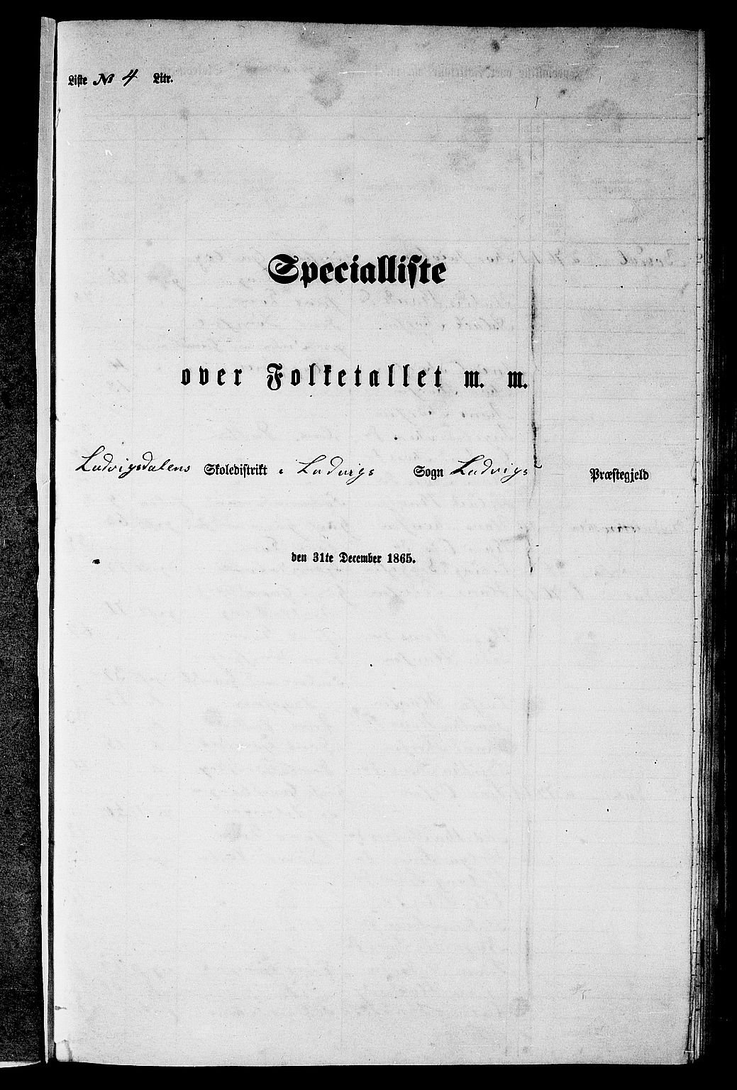 RA, Folketelling 1865 for 1415P Lavik prestegjeld, 1865, s. 61