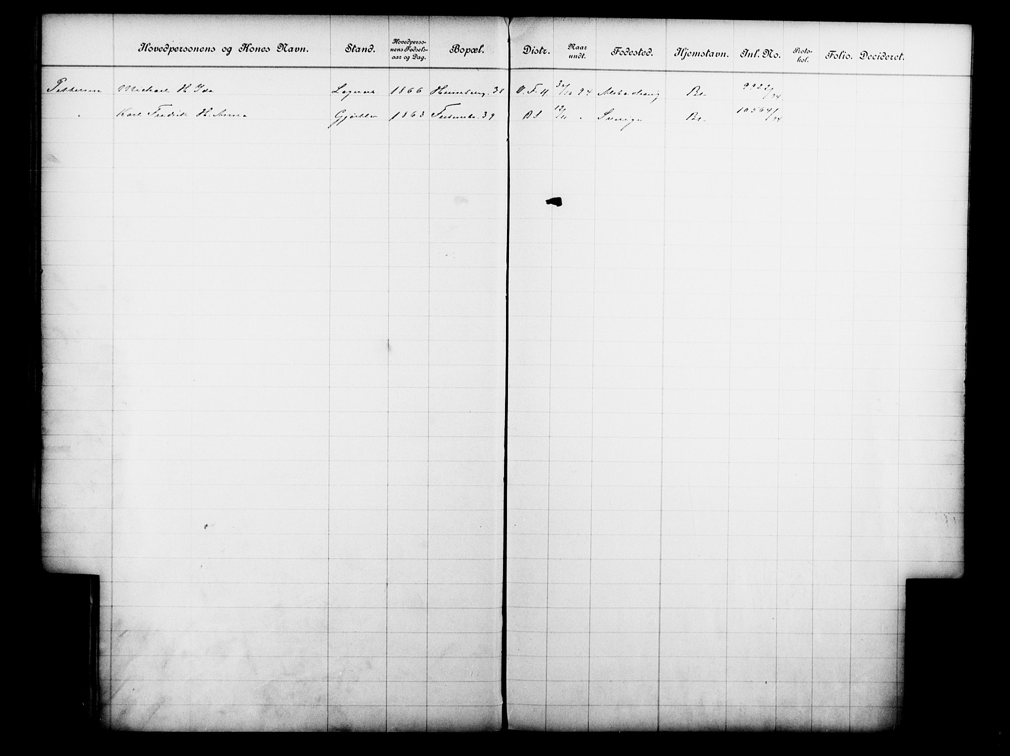 Fattigvesenet, OBA/A-20045/Fb/L0014: Hjemstavnsregister, 1894, s. 144