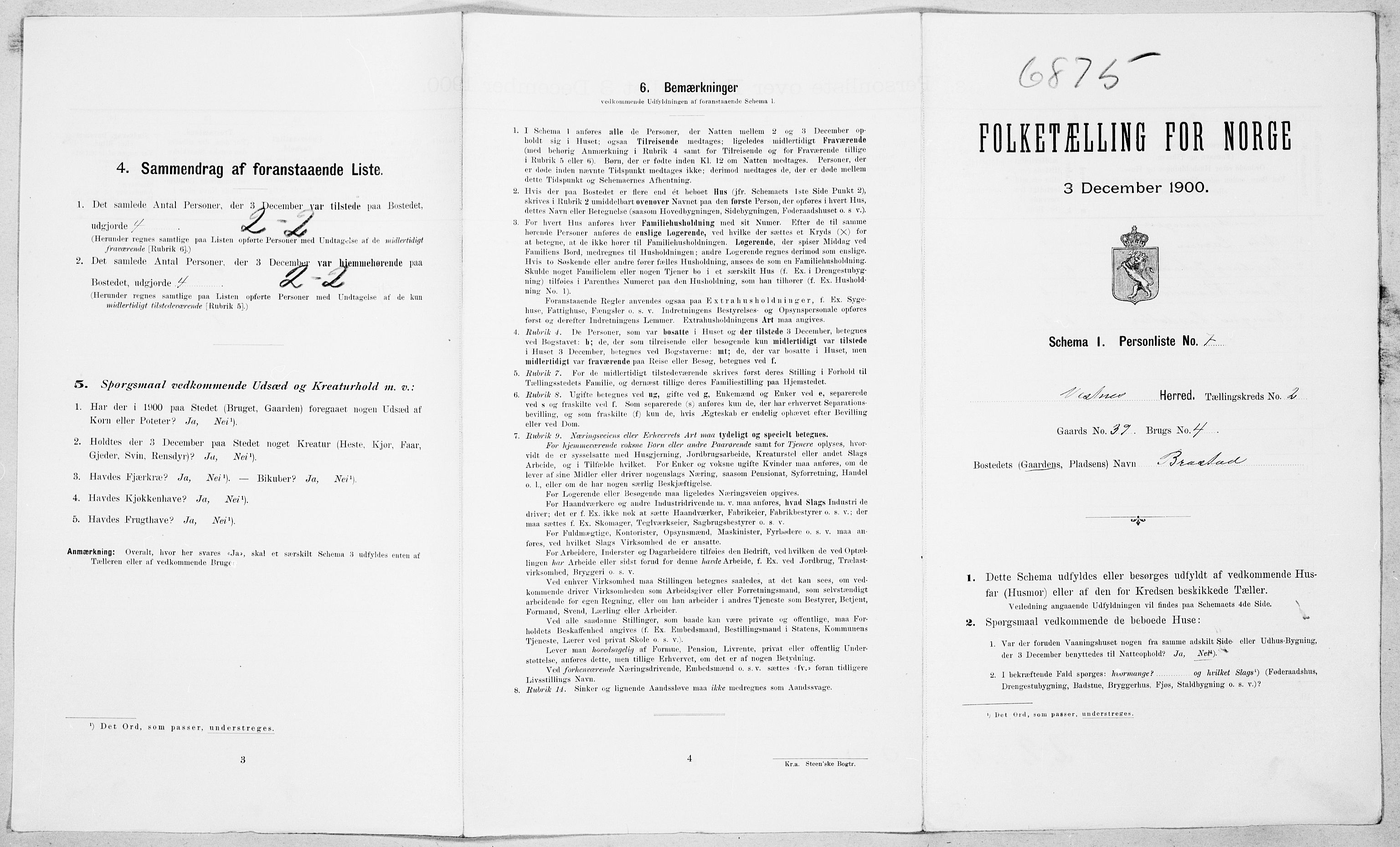 SAT, Folketelling 1900 for 1535 Vestnes herred, 1900, s. 179