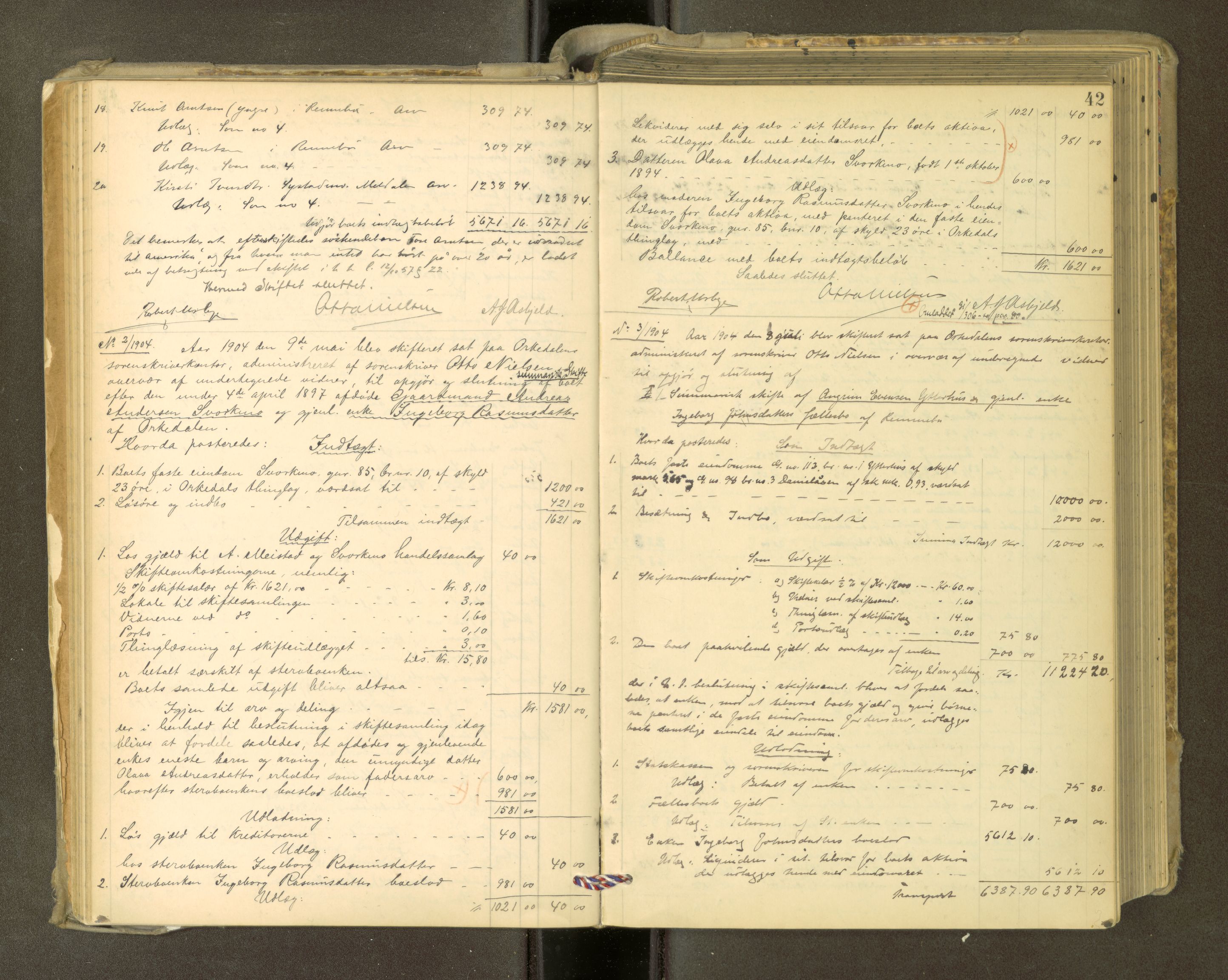 Orkdal sorenskriveri, AV/SAT-A-4169/1/3/3Aa/L0015: Skifteprotokoller, 1902-1915, s. 41b-42a
