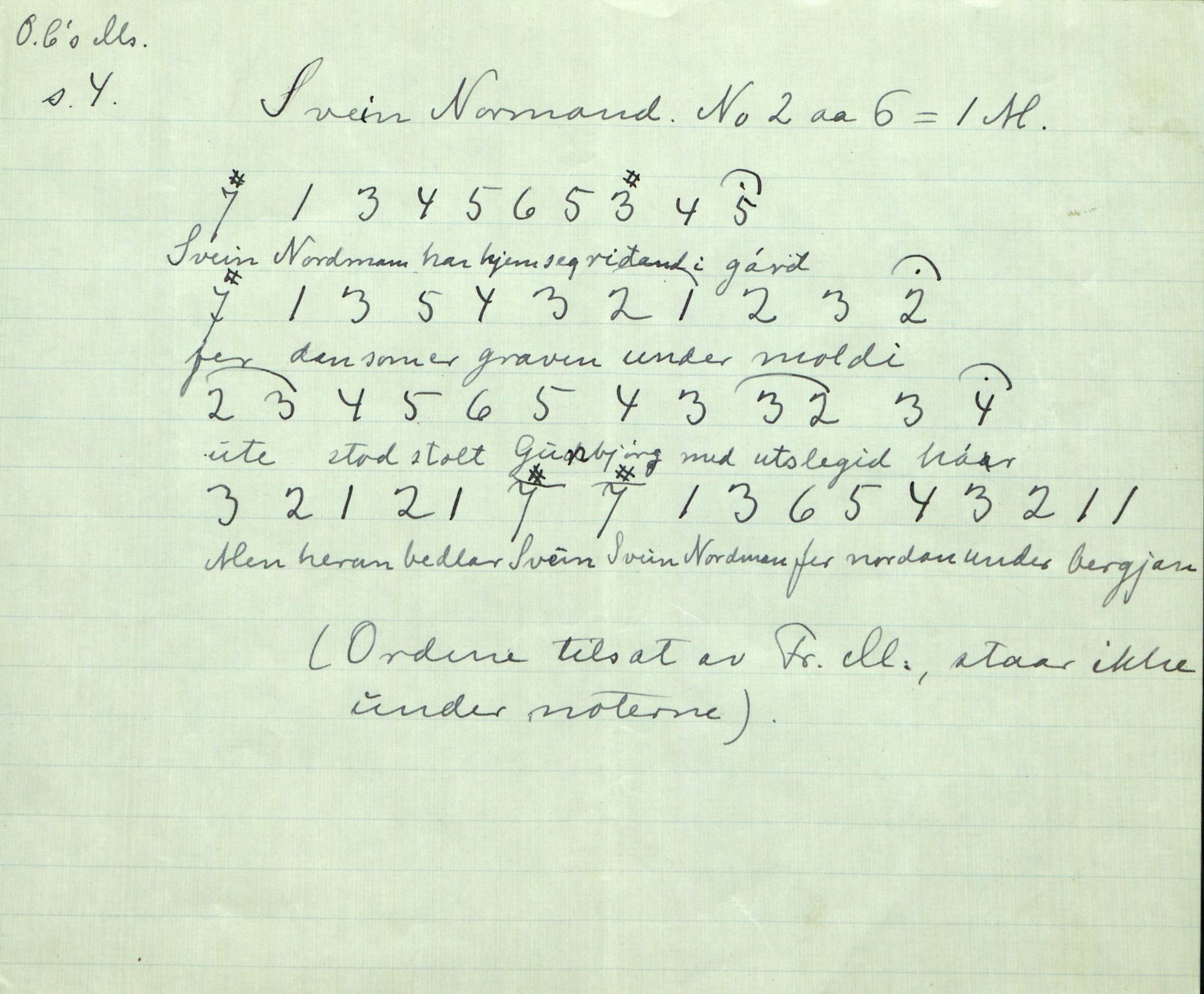 Rikard Berge, TEMU/TGM-A-1003/F/L0010/0016: 357-380 / 372 Brev I til R. B. frå Fredrikke Mørck med opplysningar om Olea Crøger, brev II med einskilde avskrifter Fredrikke Mørck har teke av Olea Crøgers manuskript som finst på Universitetetsbiblioteket. 